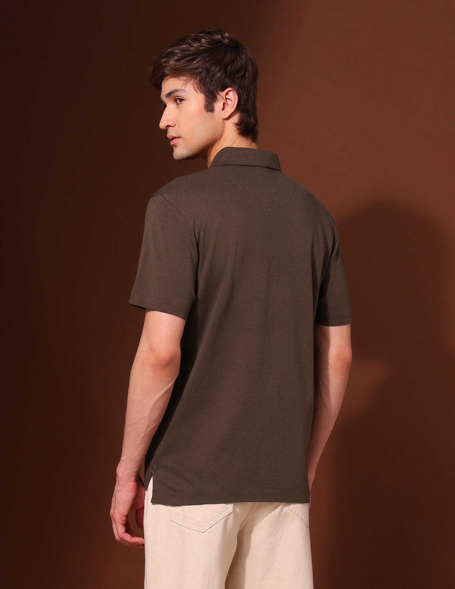 Pure Cotton Work And Wander Polo Shirt Brown - U.S. Polo Assn. India | Large