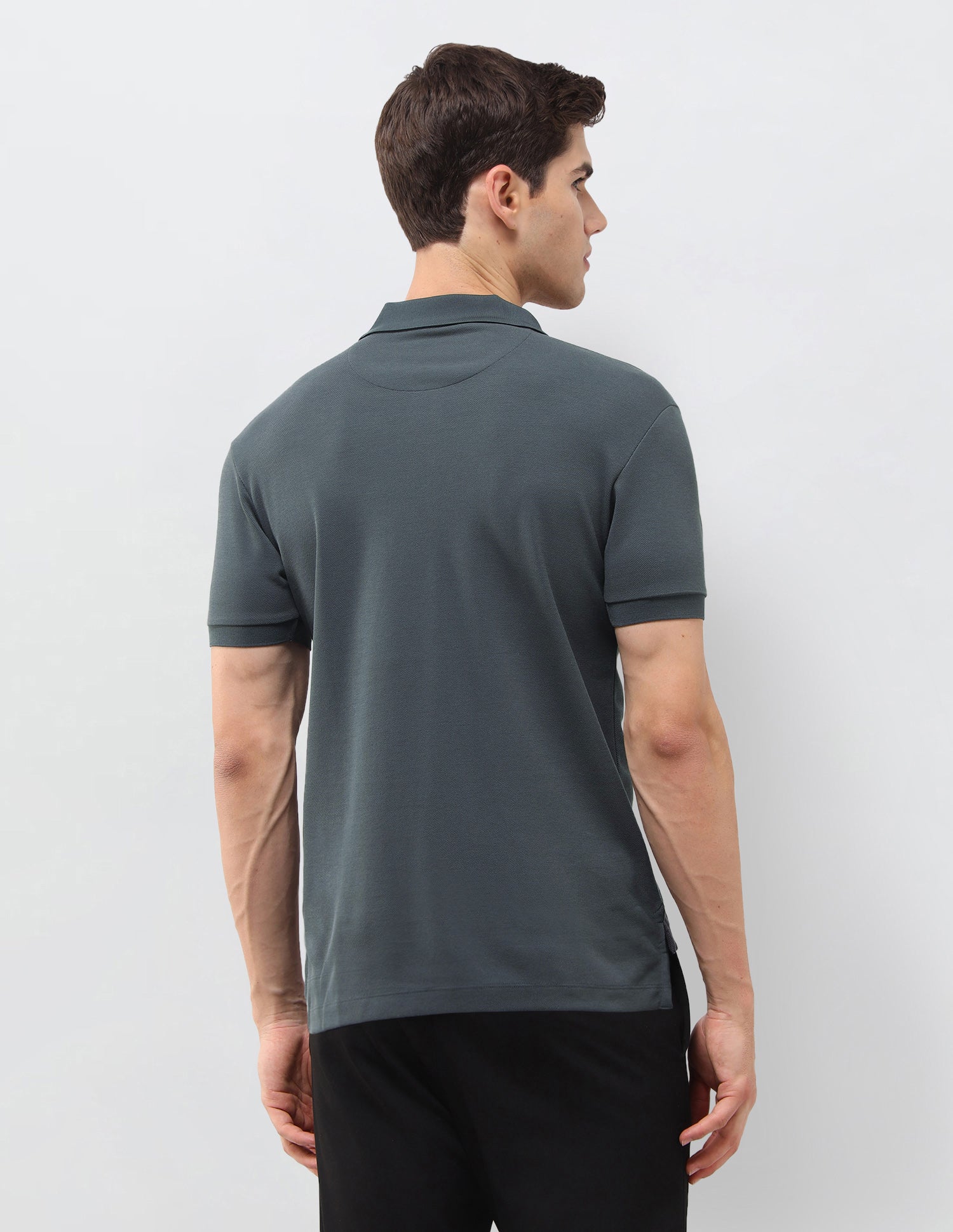 Solid Slim Fit Polo Shirt Dark Grey - U.S. Polo Assn. India | Large