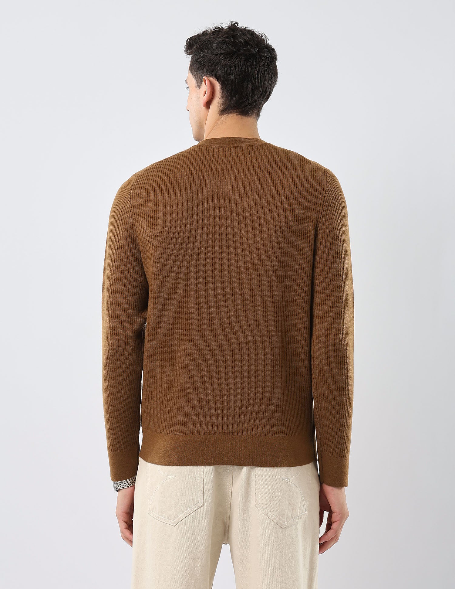 Patterned Knit Regular Fit Sweater Mustard - U.S. POLO ASSN. | Large