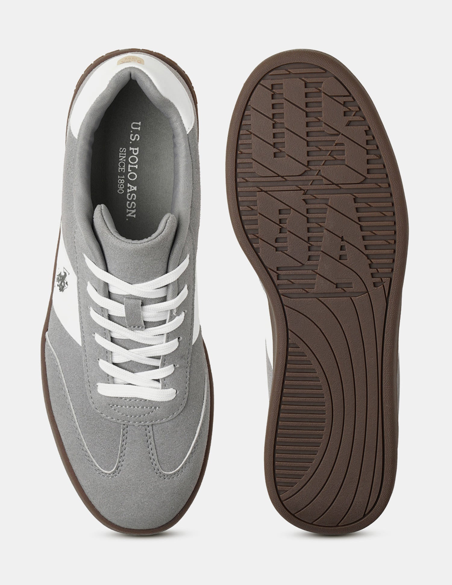 Men Colour Blocked Suede Skylar 2.0 Sneakers Grey - U.S. Polo Assn. India | Large