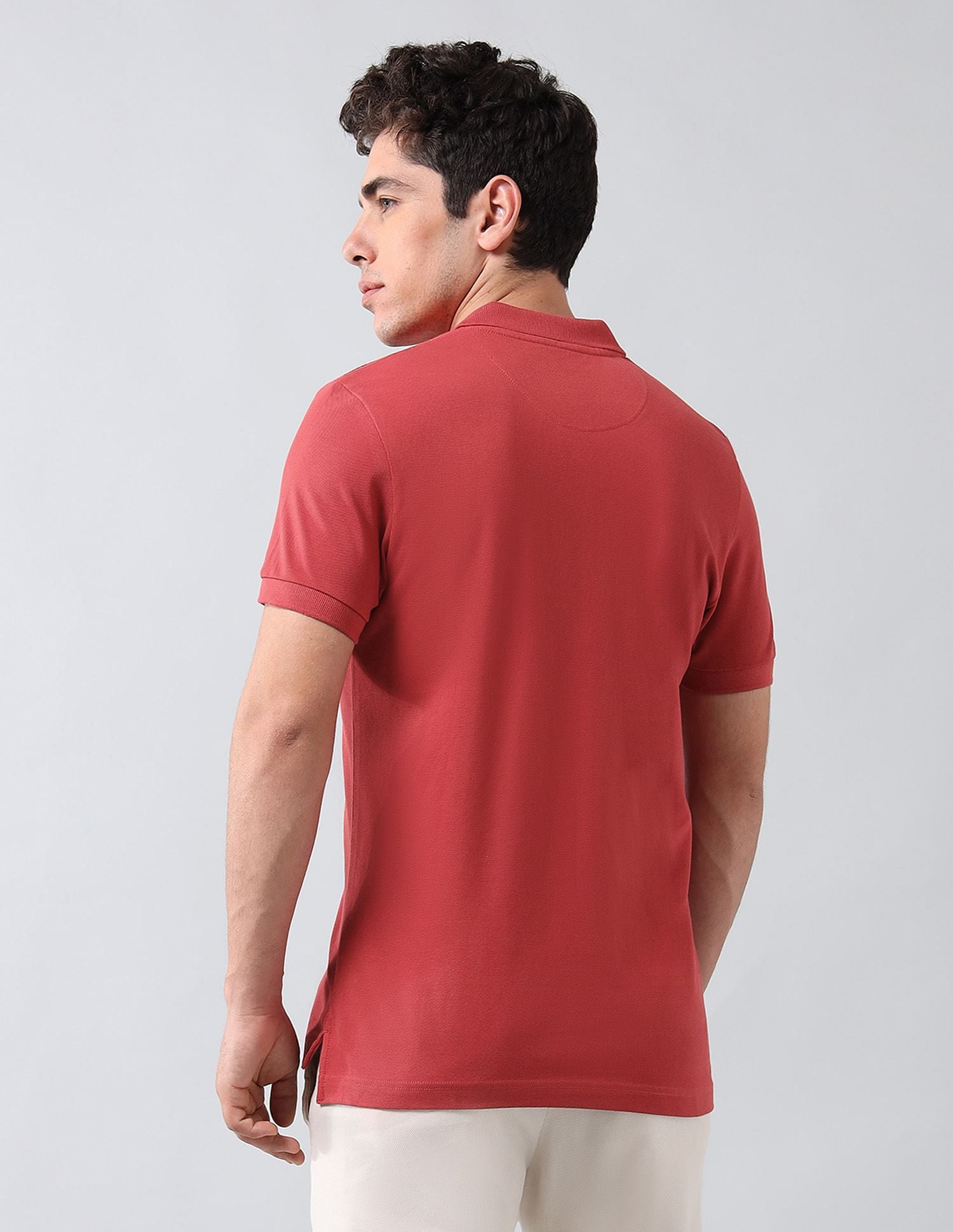 Muscle Fit Pure Cotton Polo Shirt Red - U.S. Polo Assn. India | Large