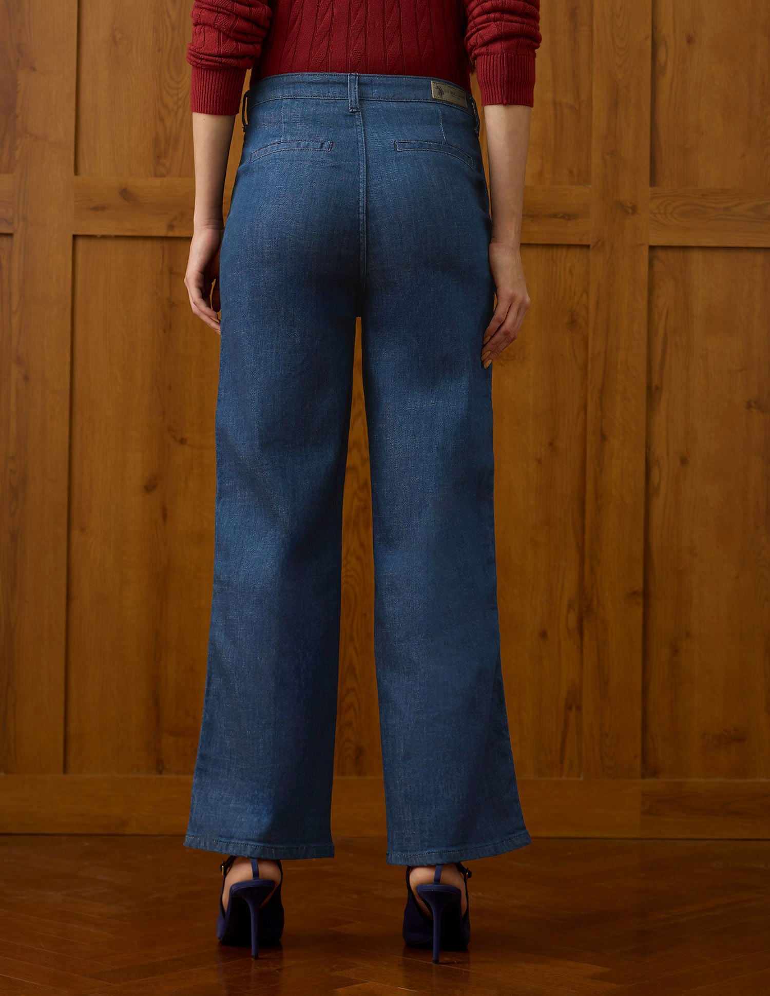 High Rise Straight Fit Jeans Blue - U.S. POLO ASSN. | Large