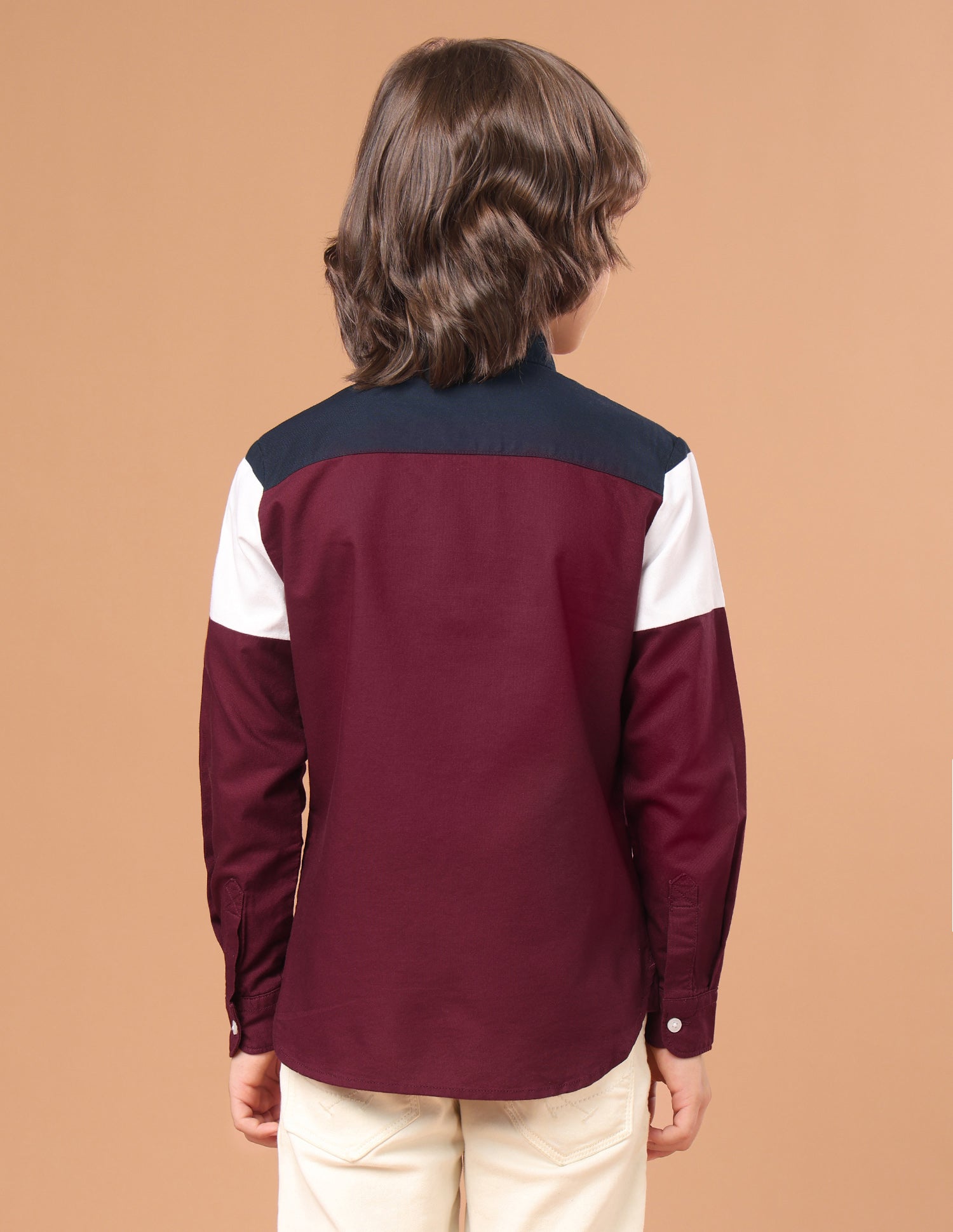 Colourblocked Twill Shirt Maroon - U.S. Polo Assn. India | Large