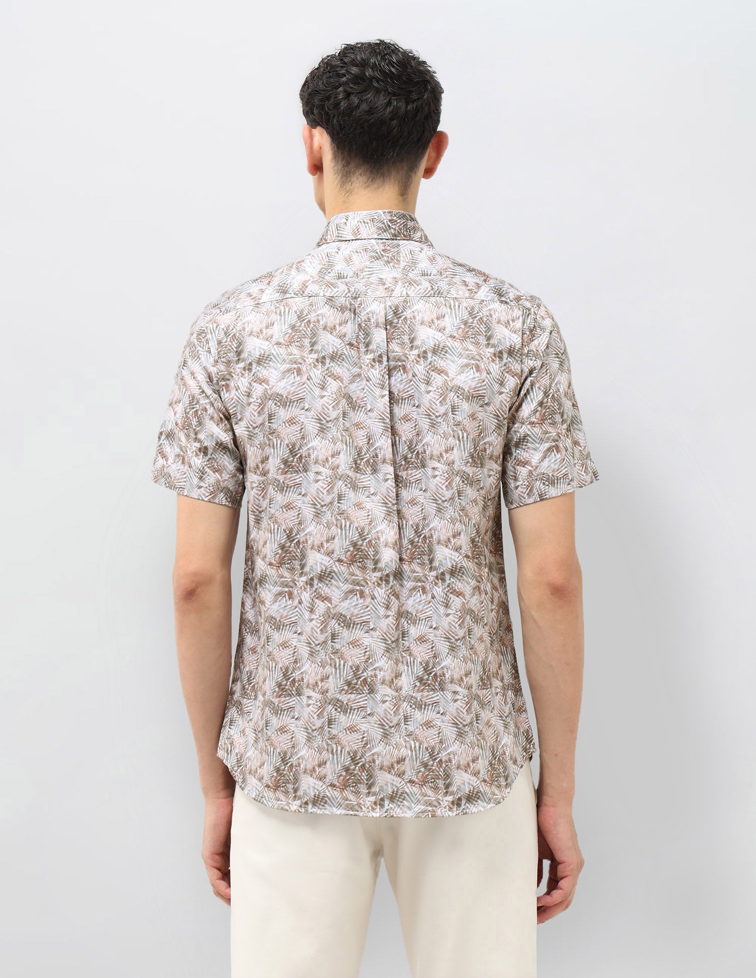 Tropical Printed Satin Shirt Green - U.S. POLO ASSN. | Large