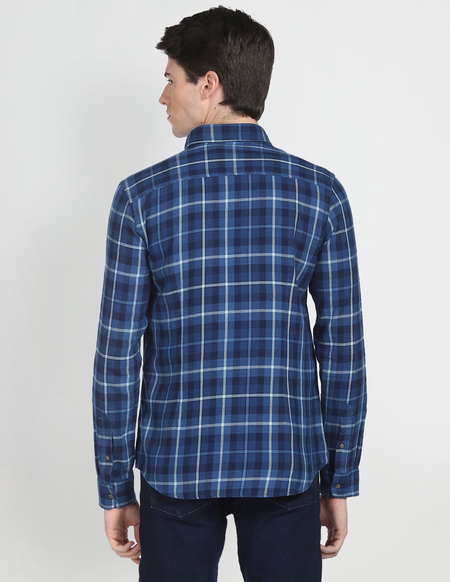 Tartan Check Cotton Casual Shirt Indigo - U.S. POLO ASSN. | Large