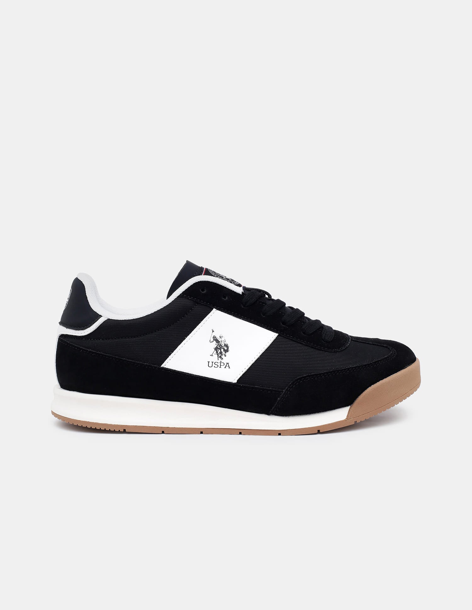 Colour Blocked Lace Ups Gallop Sneakers Black - U.S. Polo Assn. India | Large