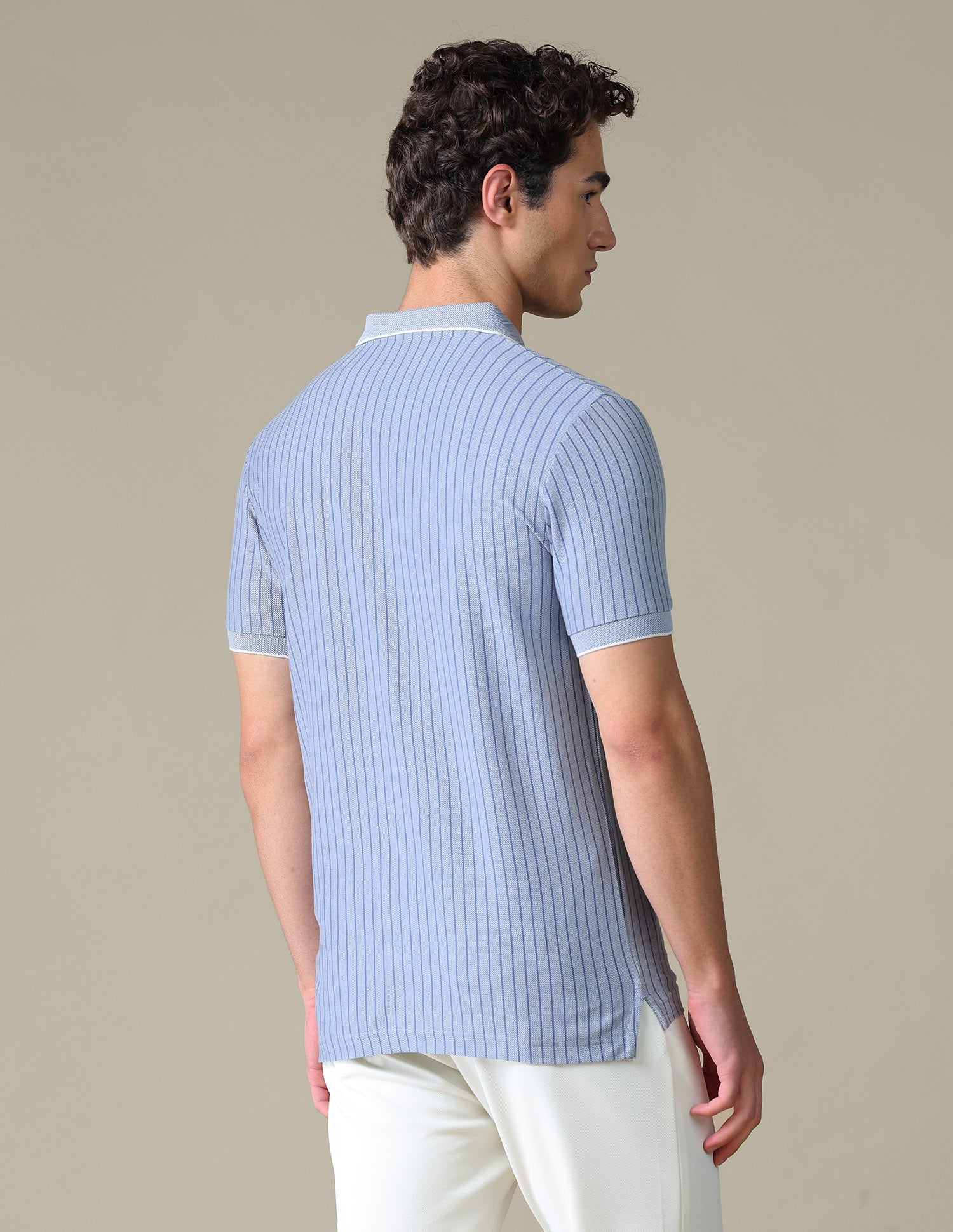 Vertical Striped Regular Fit Polo Shirt Ivory - U.S. Polo Assn. India | Large