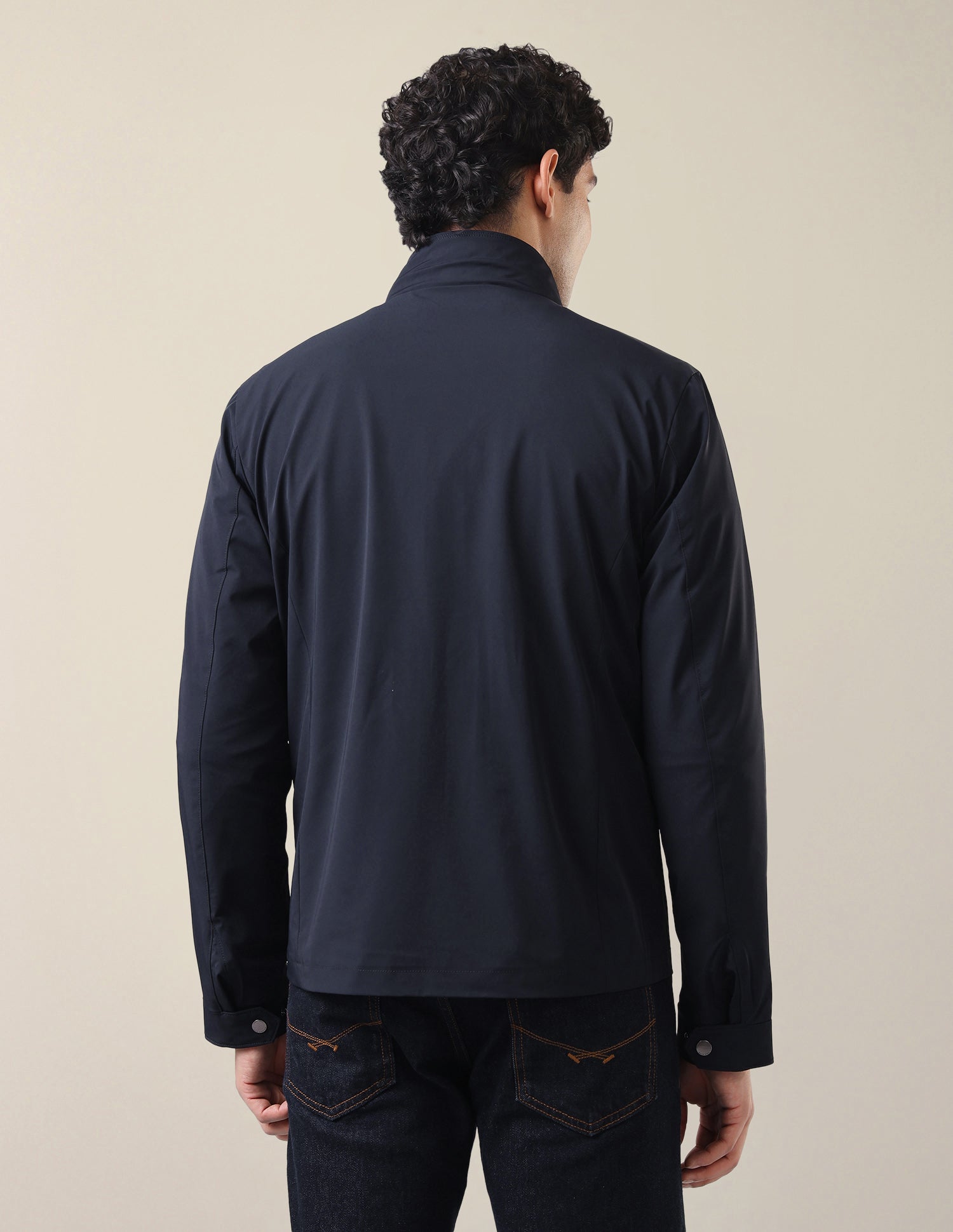 Solid Regular Fit Jacket Navy - U.S. Polo Assn. India | Large