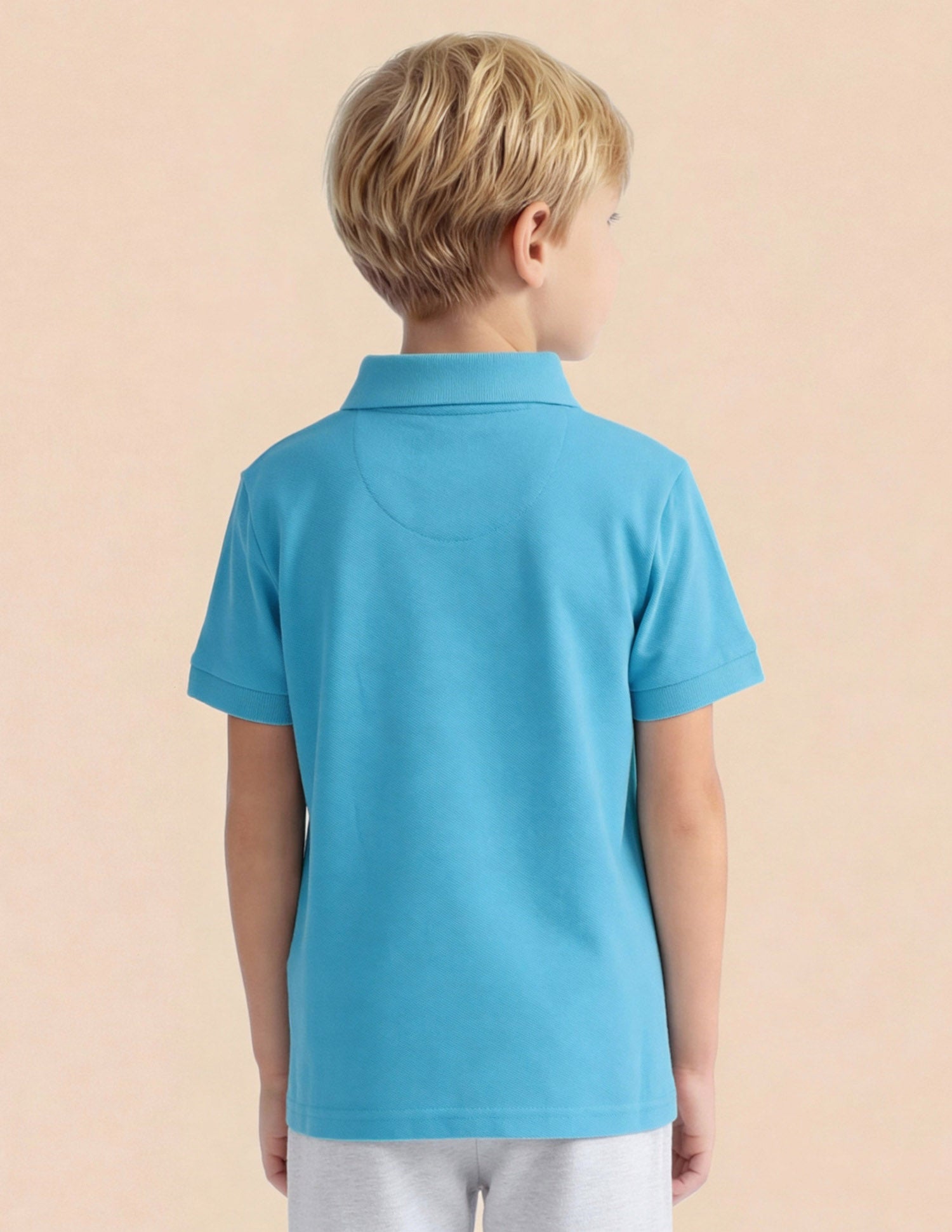 Pure Cotton Solid Polo Shirt Aqua - U.S. Polo Assn. India | Large