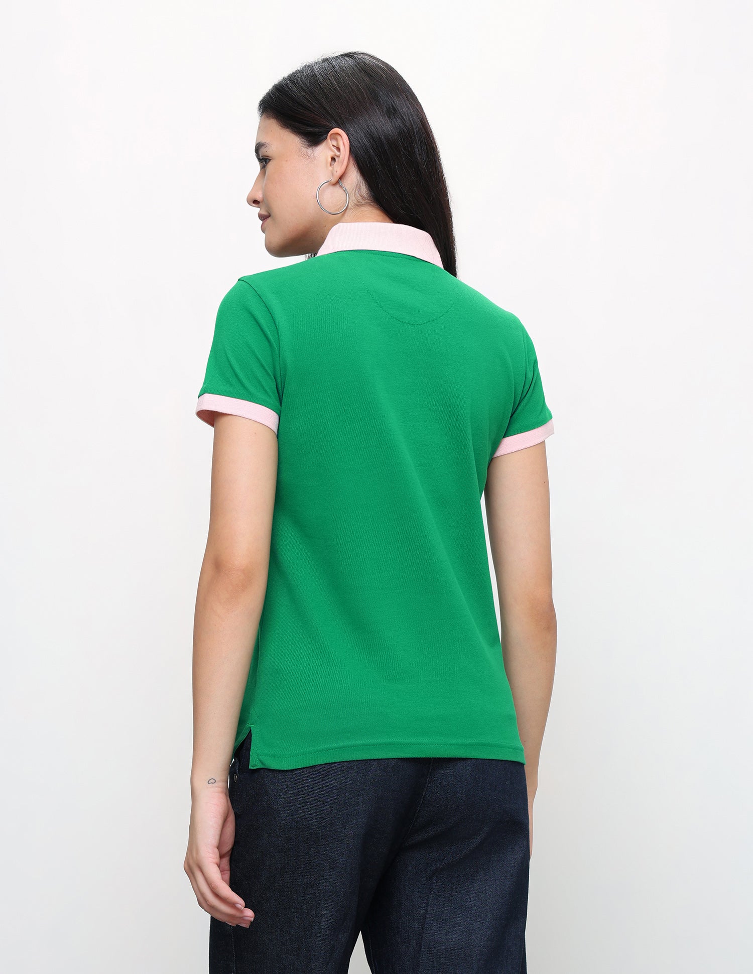 Solid Regular Fit Polo Shirt Green - U.S. Polo Assn. India | Large