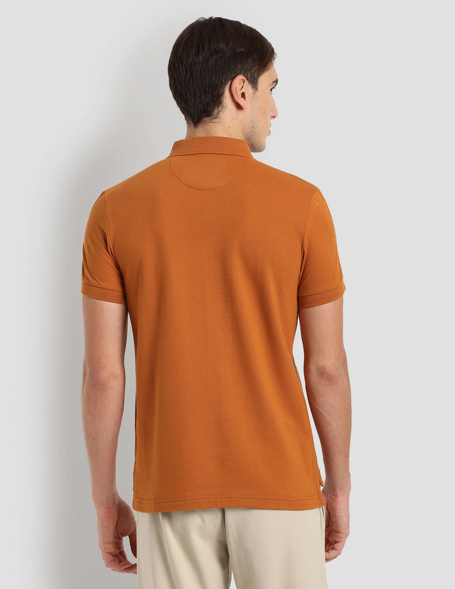 Silicone Brand Tape Athleisure Polo Shirt Ochre - U.S. POLO ASSN. | Large