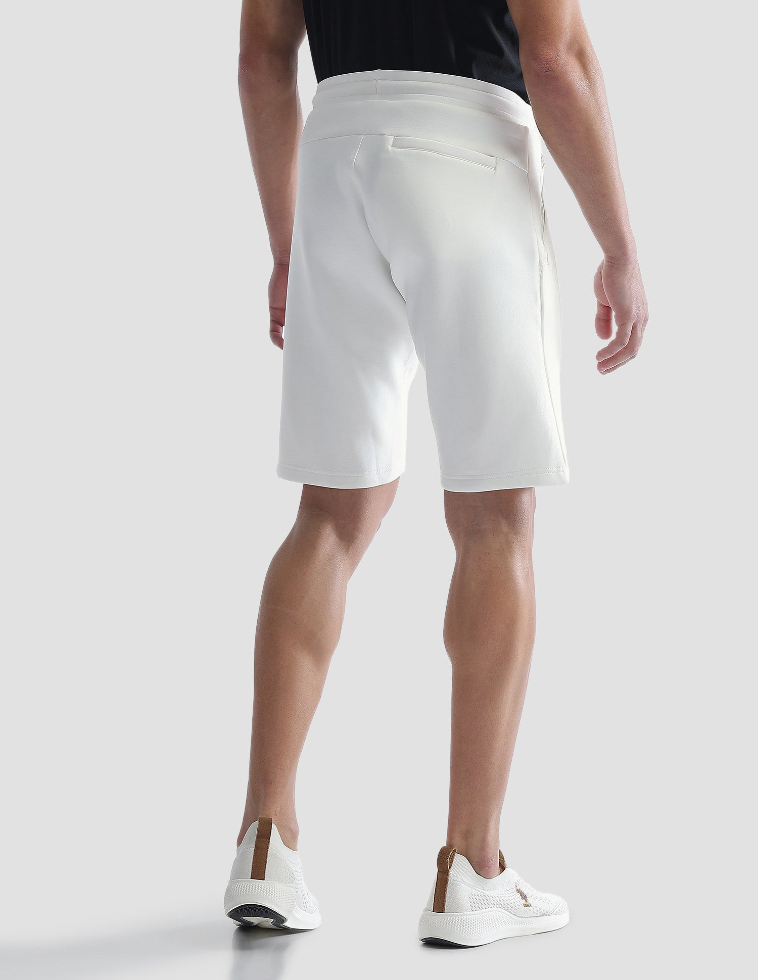 Mid Rise Solid Active Shorts Off White - U.S. Polo Assn. India | Large