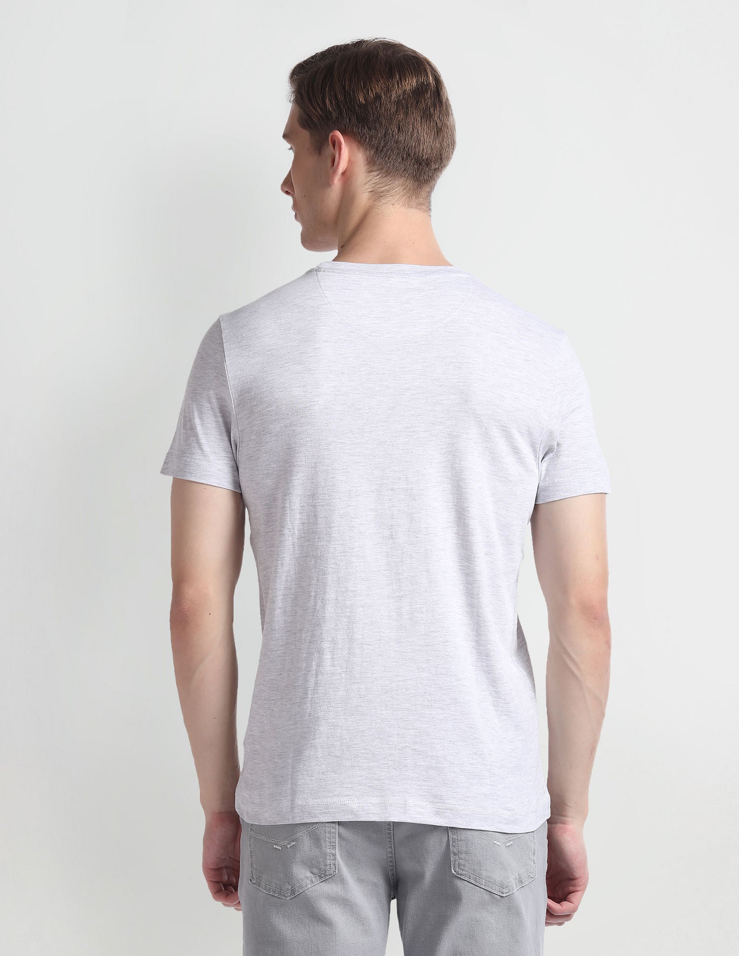 Crew Neck Graphic Print T-Shirt Grey - U.S. POLO ASSN. | Large