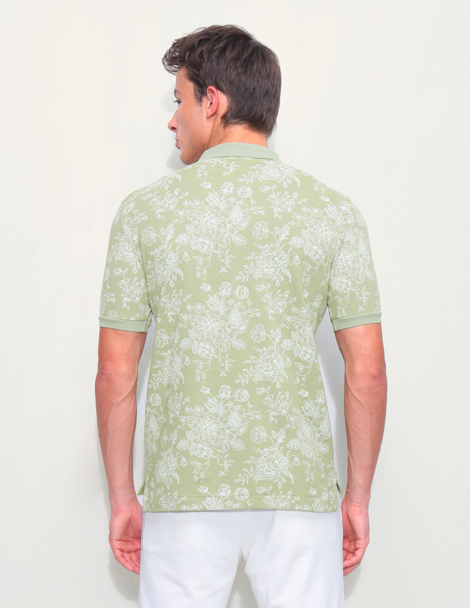 Floral Printed Slim Fit Polo Shirt Green - U.S. Polo Assn. India | Large