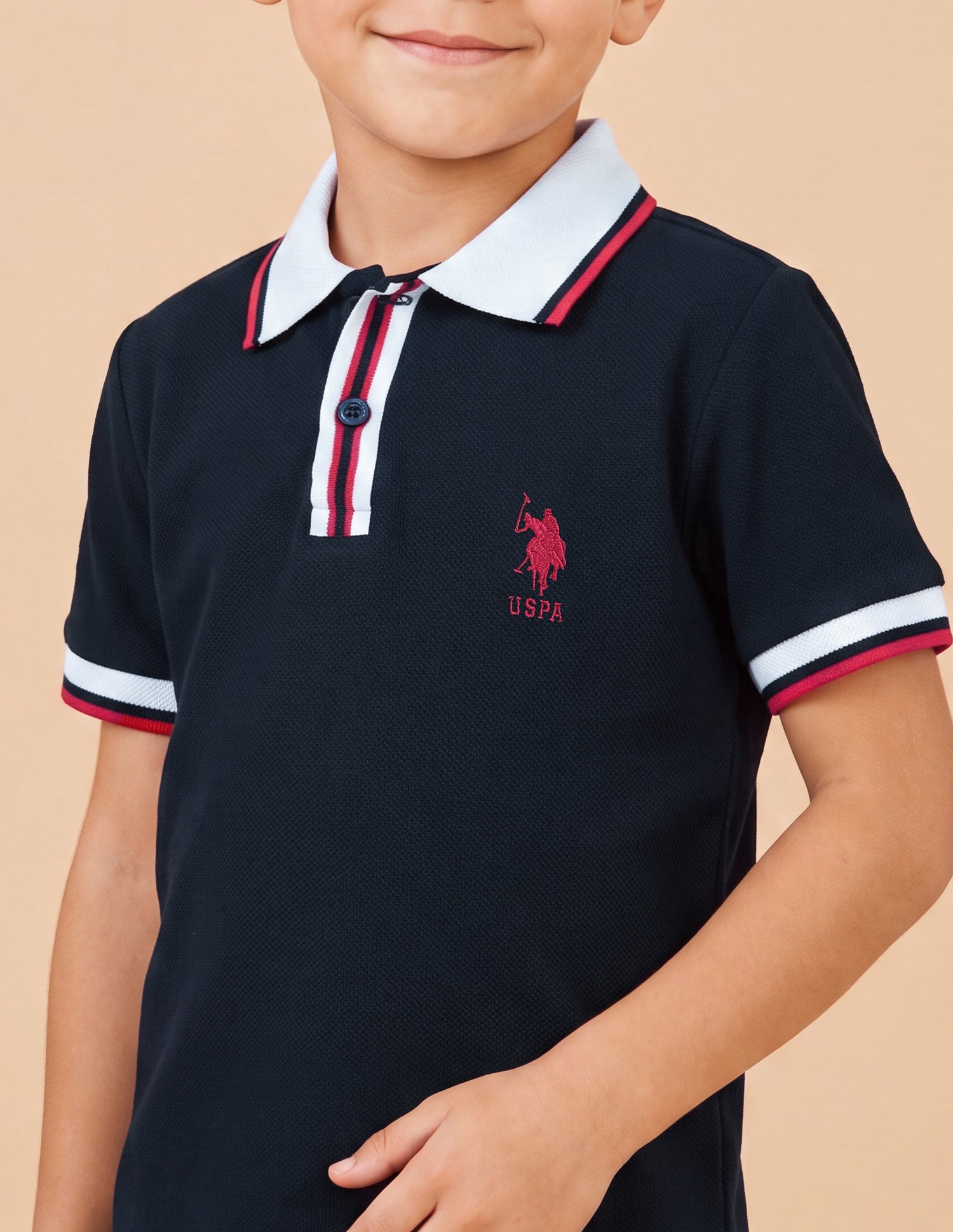 Solid Regular Fit Polo Shirt Navy - U.S. Polo Assn. India | Large