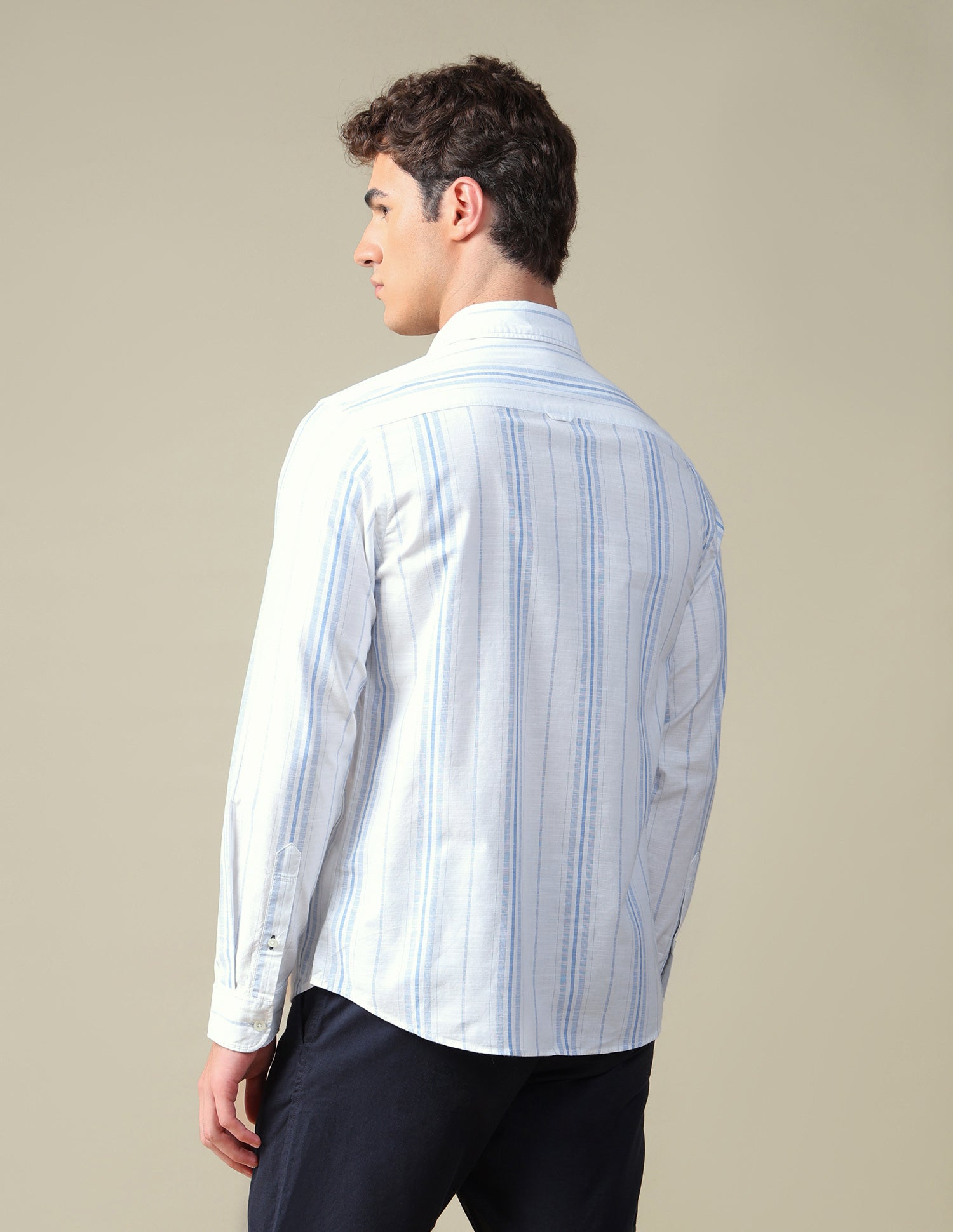 Vertical Striped Regular Fit Shirt Blue - U.S. Polo Assn. India | Large