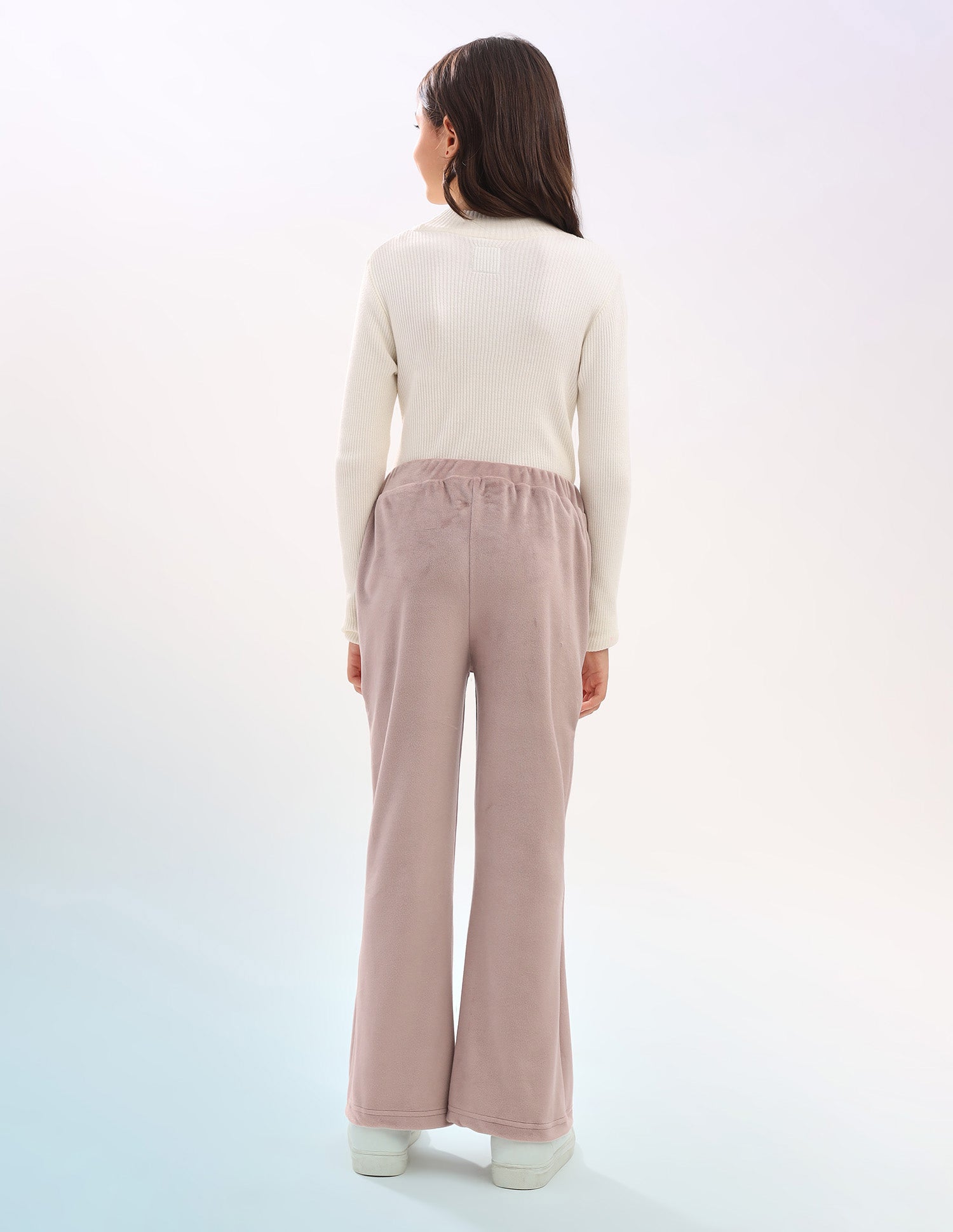 Girls Solid Regular Fit Flared Track Pants Pink - U.S. POLO ASSN. | Large