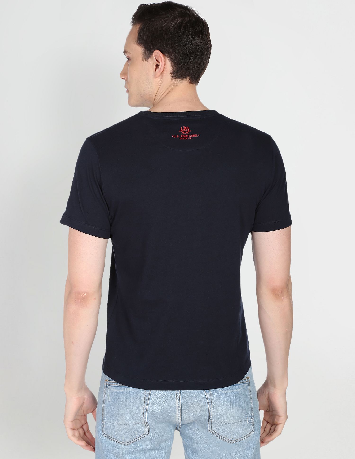 Graphic Print Cotton T-Shirt Navy - U.S. POLO ASSN. | Large