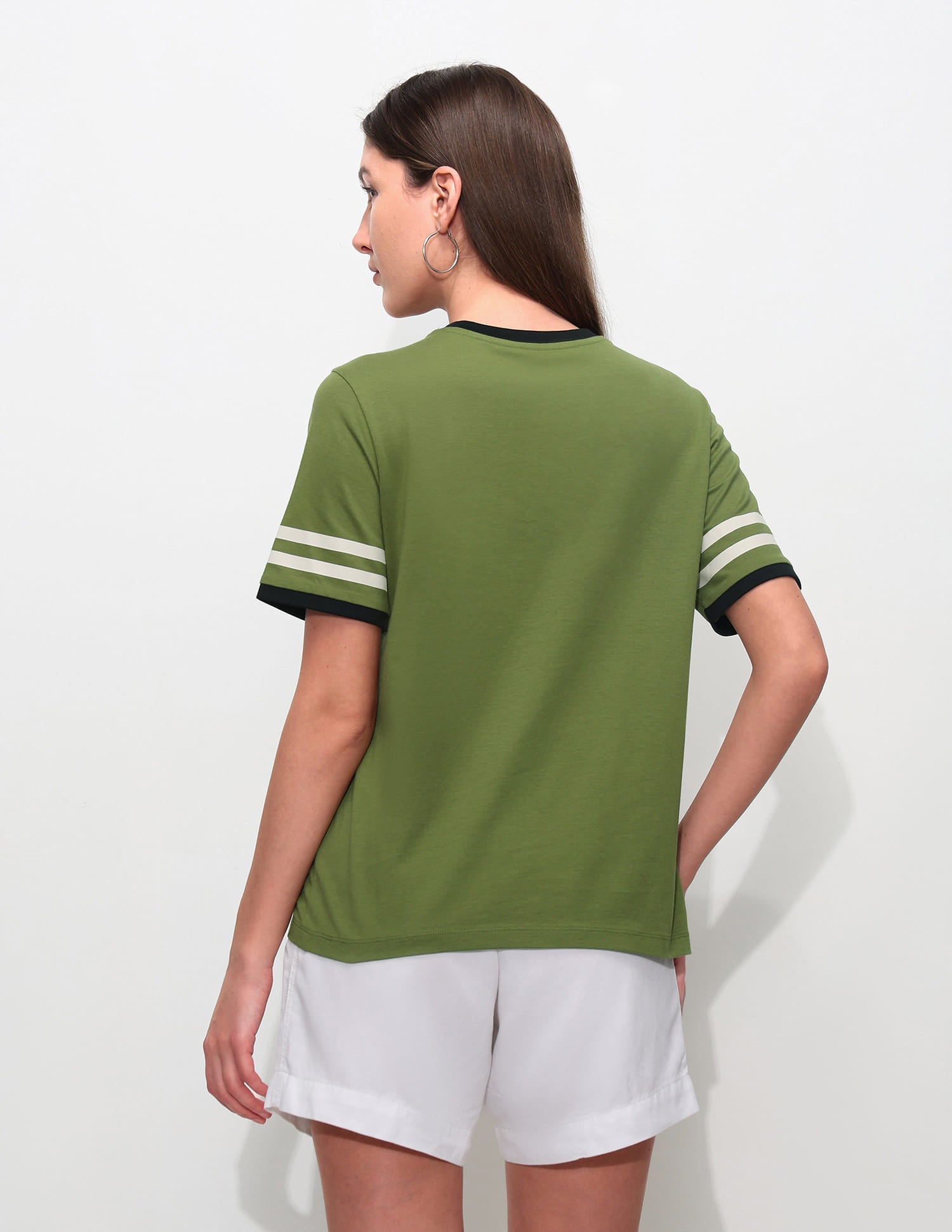 Boxy Fit Brand Printed T-Shirt Olive - U.S. Polo Assn. India | Large