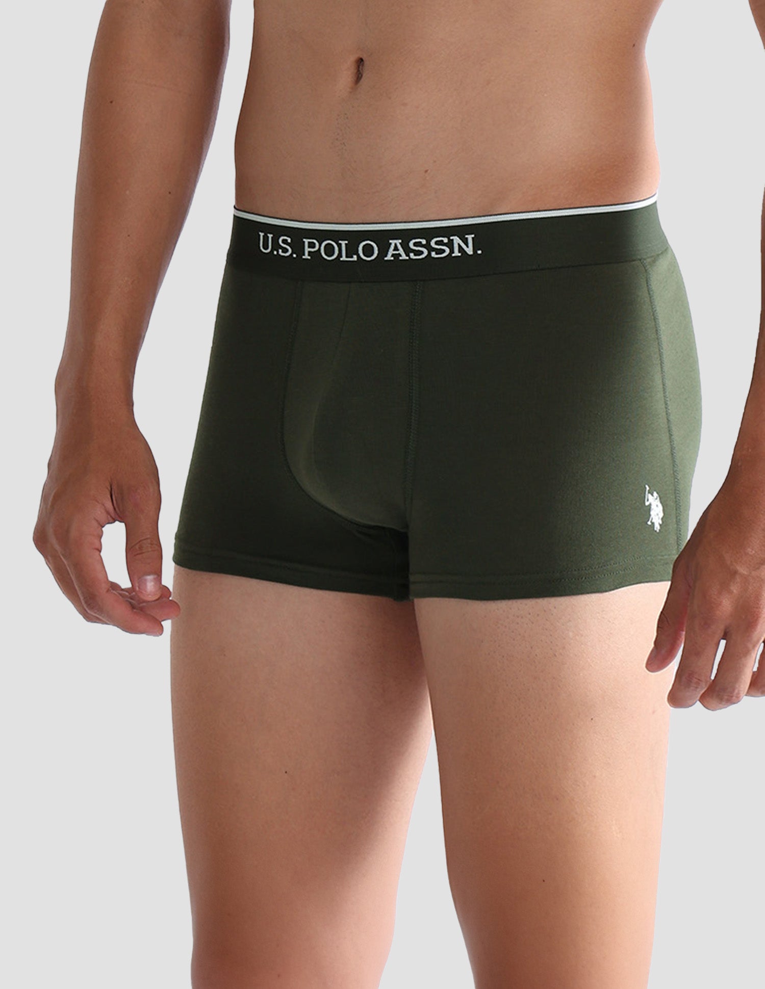 Antibacterial Solid ET004 Trunks - Pack Of 2 Port Royal and Olive - U.S. POLO ASSN. | Large