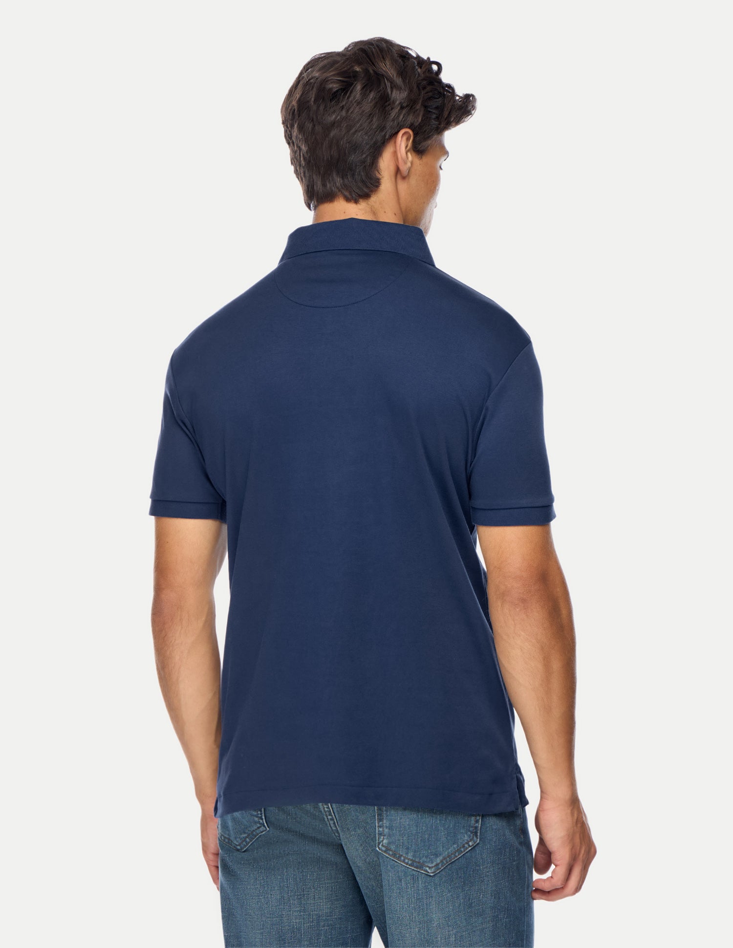 Solid Slim Fit Polo Shirt Dark Blue - U.S. Polo Assn. India | Large