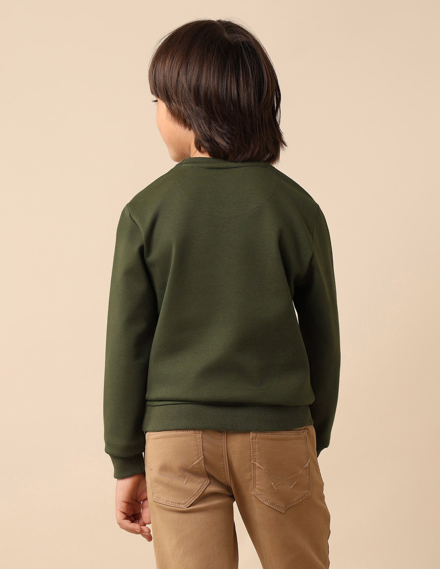 Boys Brand Embroidered Regular Fit Sweatshirt Olive - U.S. POLO ASSN. | Large