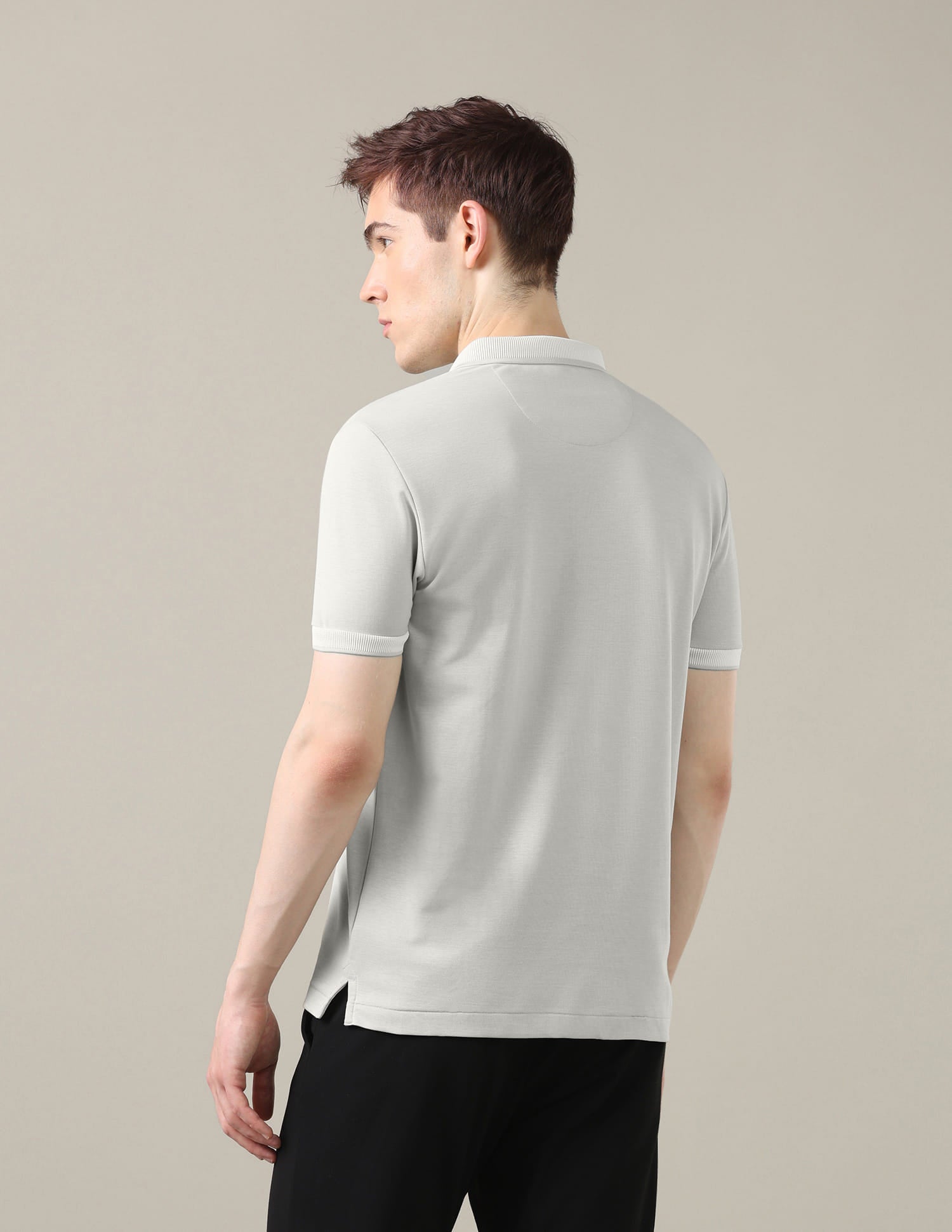 Solid Slim Fit Polo Shirt Grey - U.S. Polo Assn. India | Large