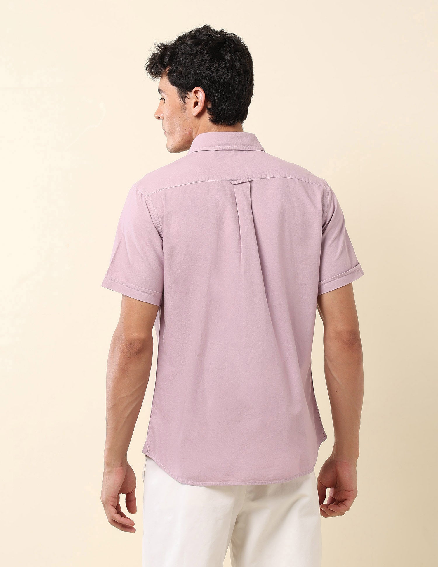 Tailored Fit Pure Cotton Oxford Shirt Lavender - U.S. Polo Assn. India | Large