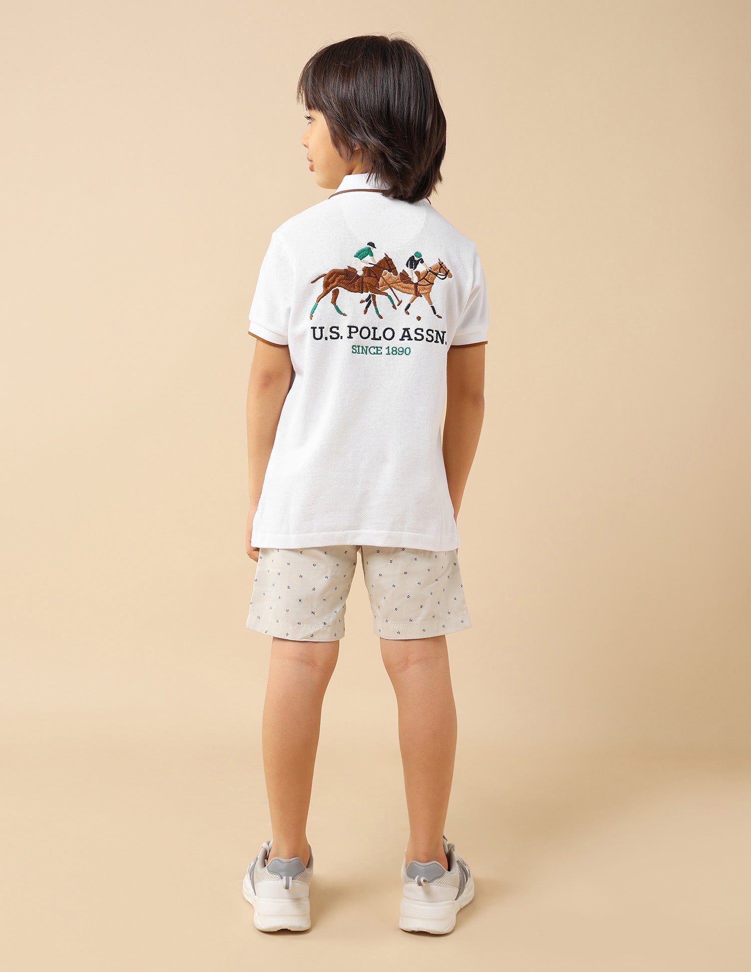 Boys Graphic Brand Embroidered Regular Fit Polo Shirt White - U.S. POLO ASSN. | Large