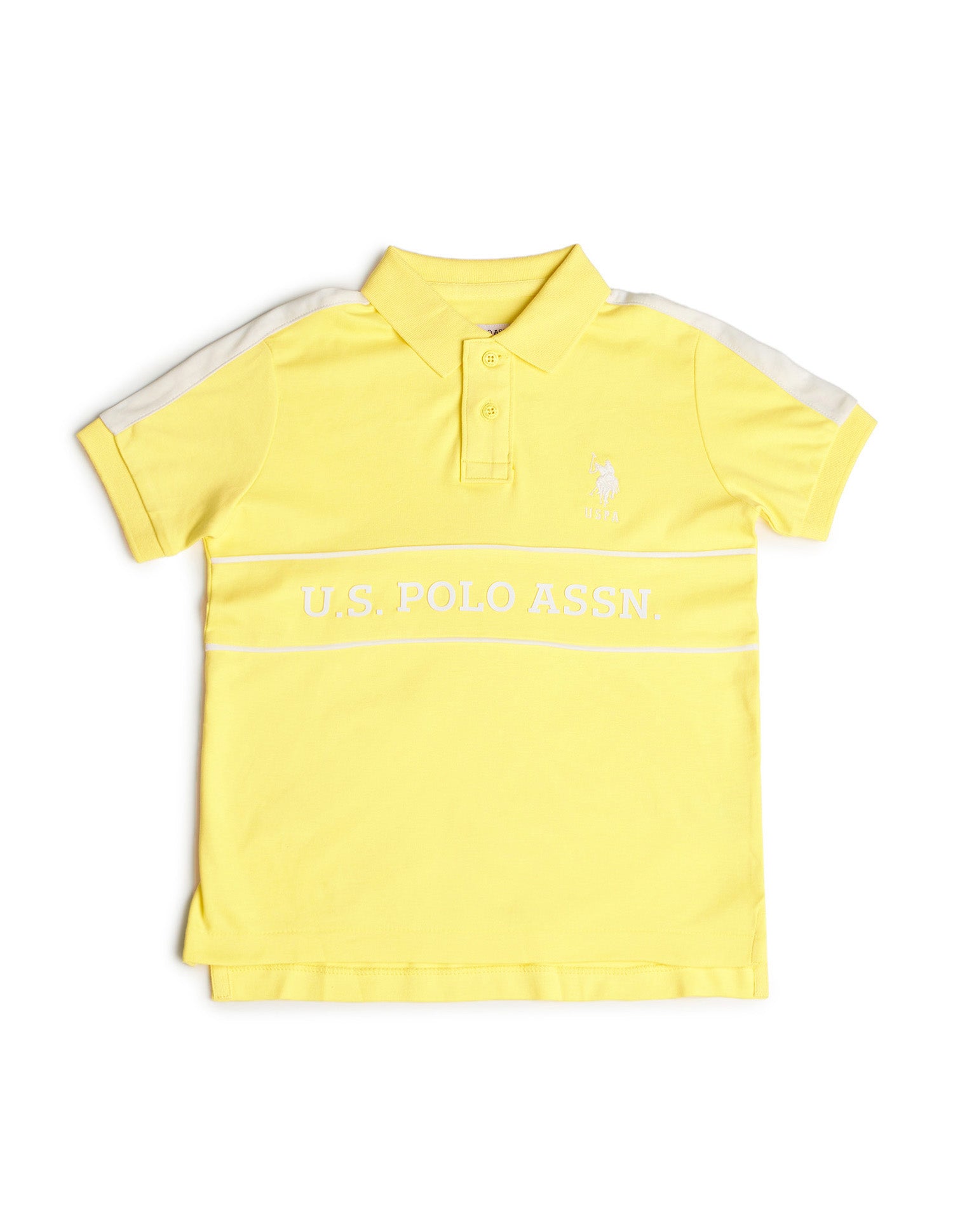 Boys Brand Printed Regular Fit Polo Shirt Light Yellow - U.S. POLO ASSN. | Large