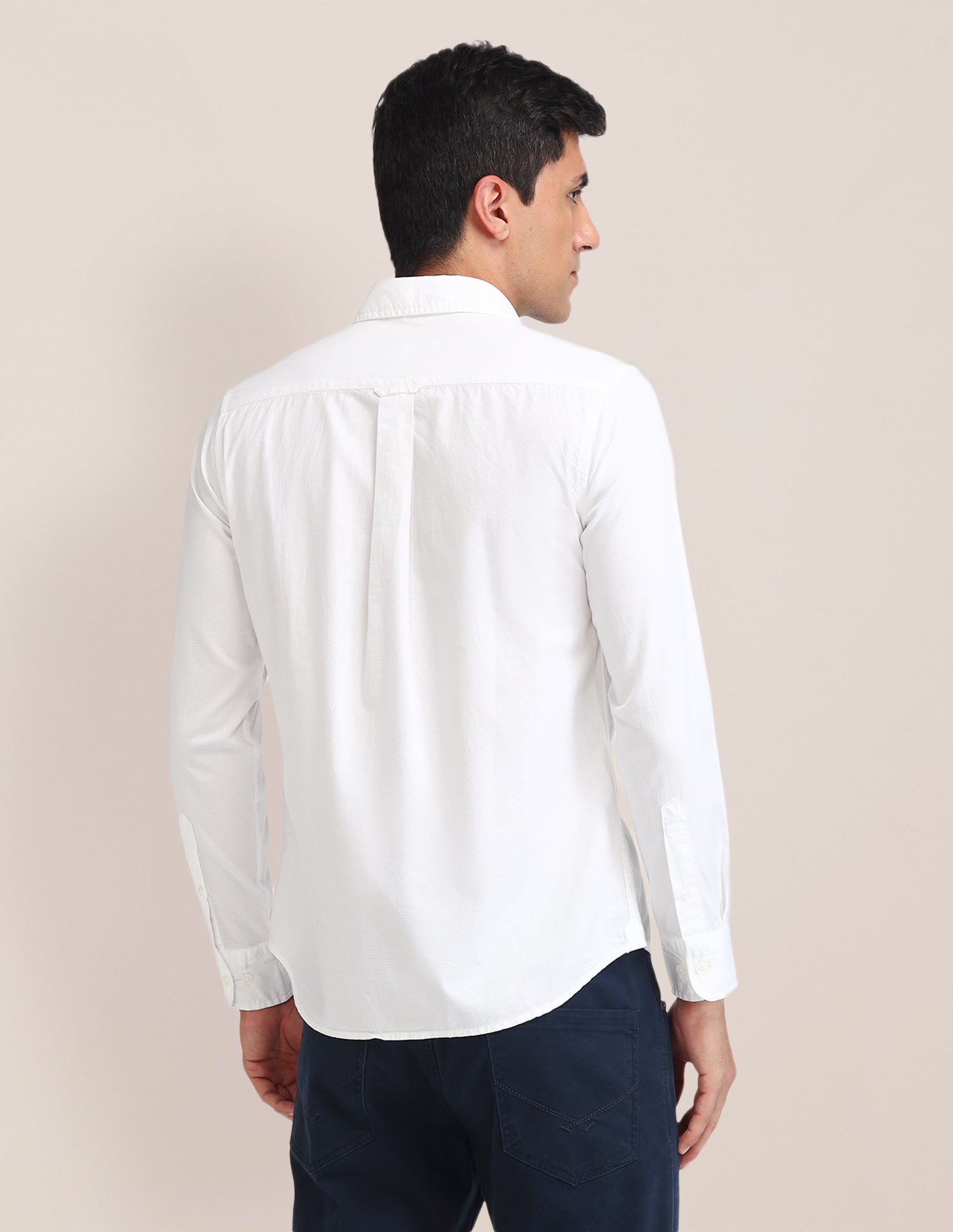Textured Tailored Fit Shirt White - U.S. Polo Assn. India | Large