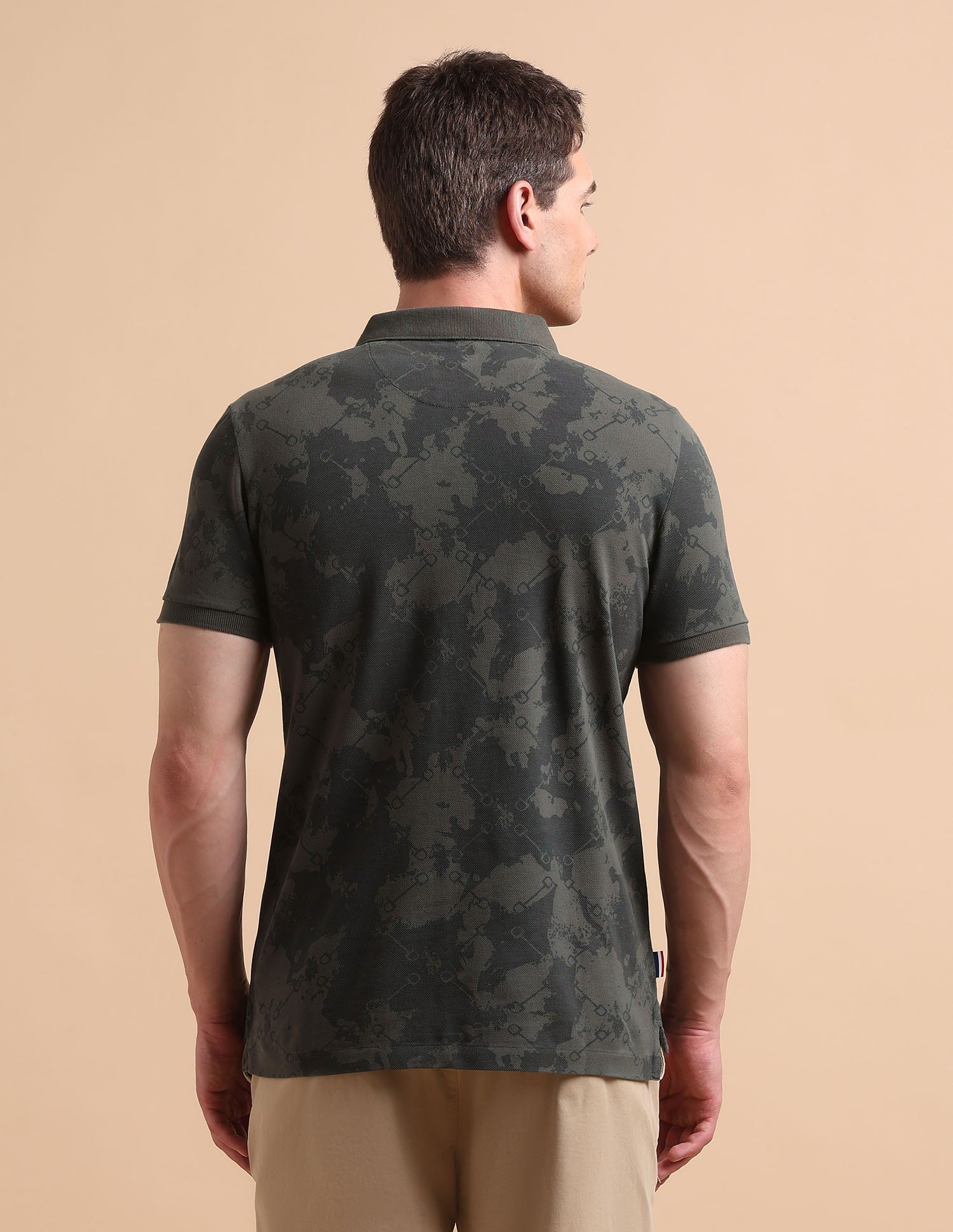 Abstract Printed Pure Cotton Polo Shirt Dark Grey - U.S. POLO ASSN. | Large