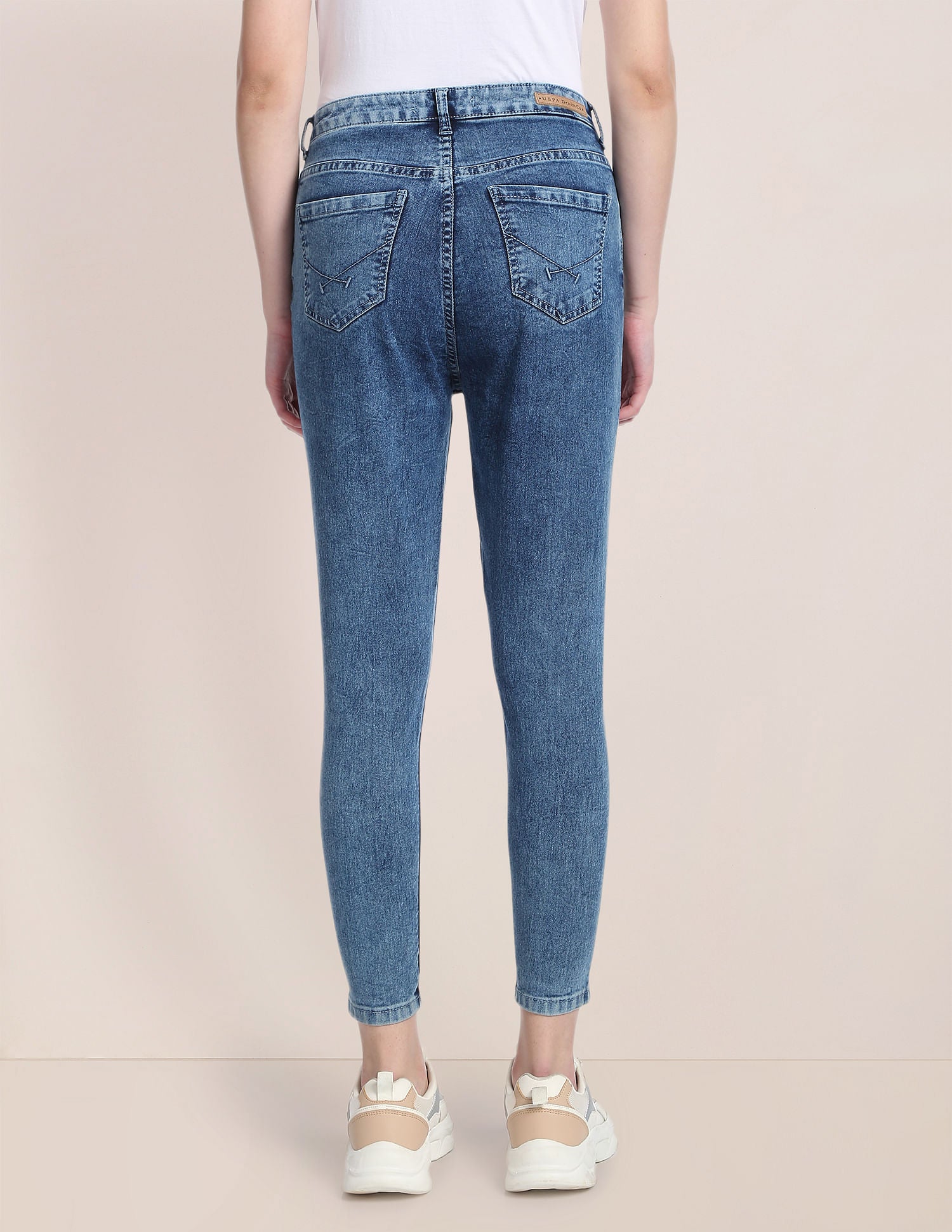 Acid Wash Slim Mom Fit Jeans Blue - U.S. Polo Assn. India | Large