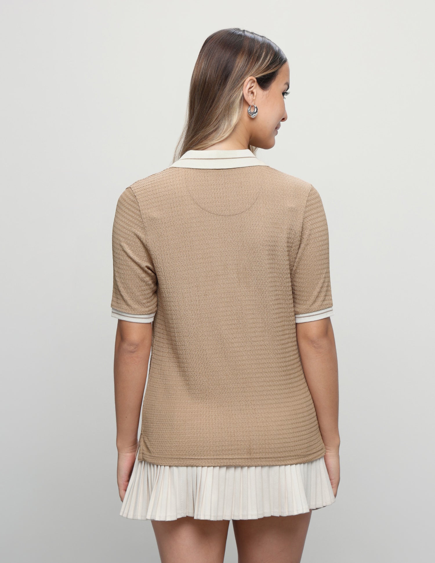 Textured Regular Fit Polo Shirt Light Brown - U.S. Polo Assn. India | Large