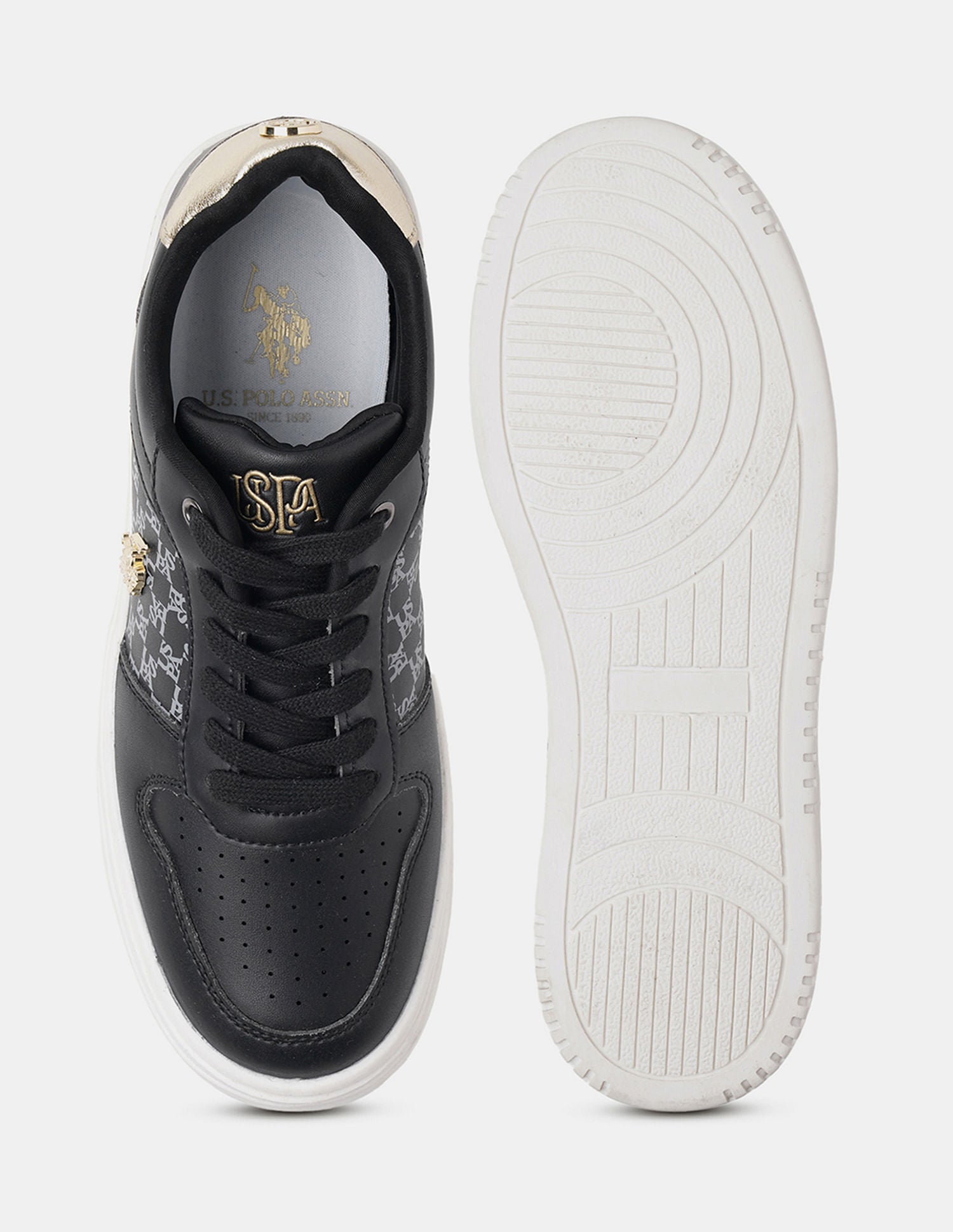 Women Round Toe Corinna Sneakers Black - U.S. POLO ASSN. | Large