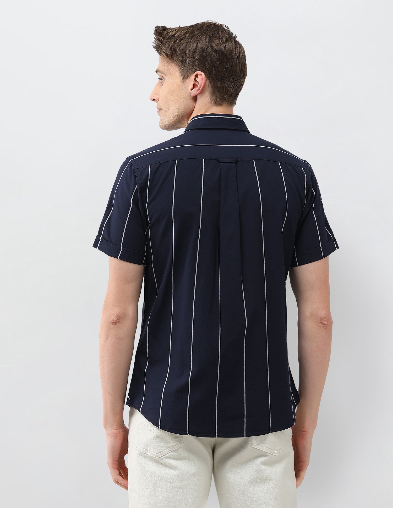 Oxford Regular Fit Vertical Striped Shirt Navy - U.S. Polo Assn. India | Large