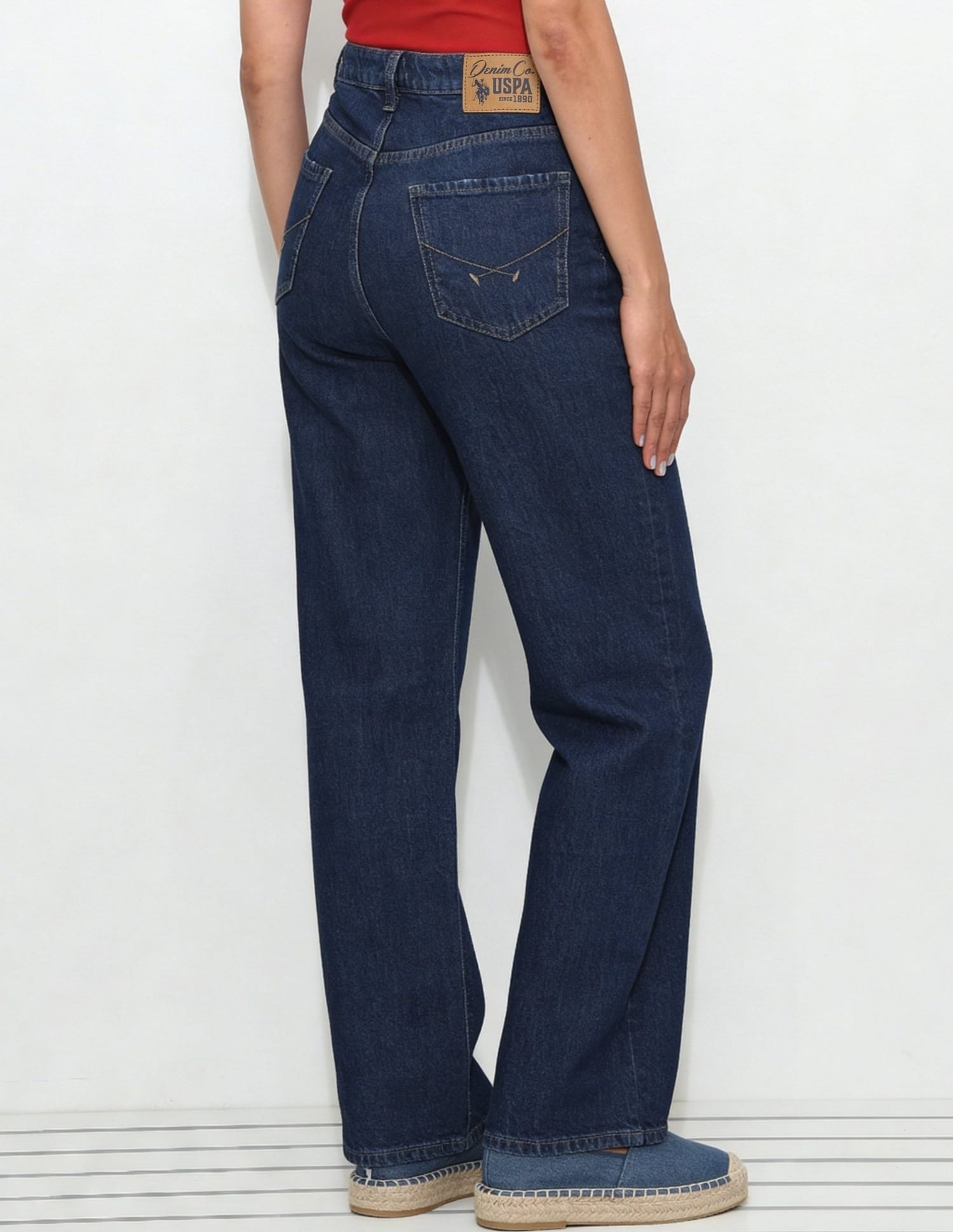 High Rise Straight Fit Jeans Blue - U.S. Polo Assn. India | Large