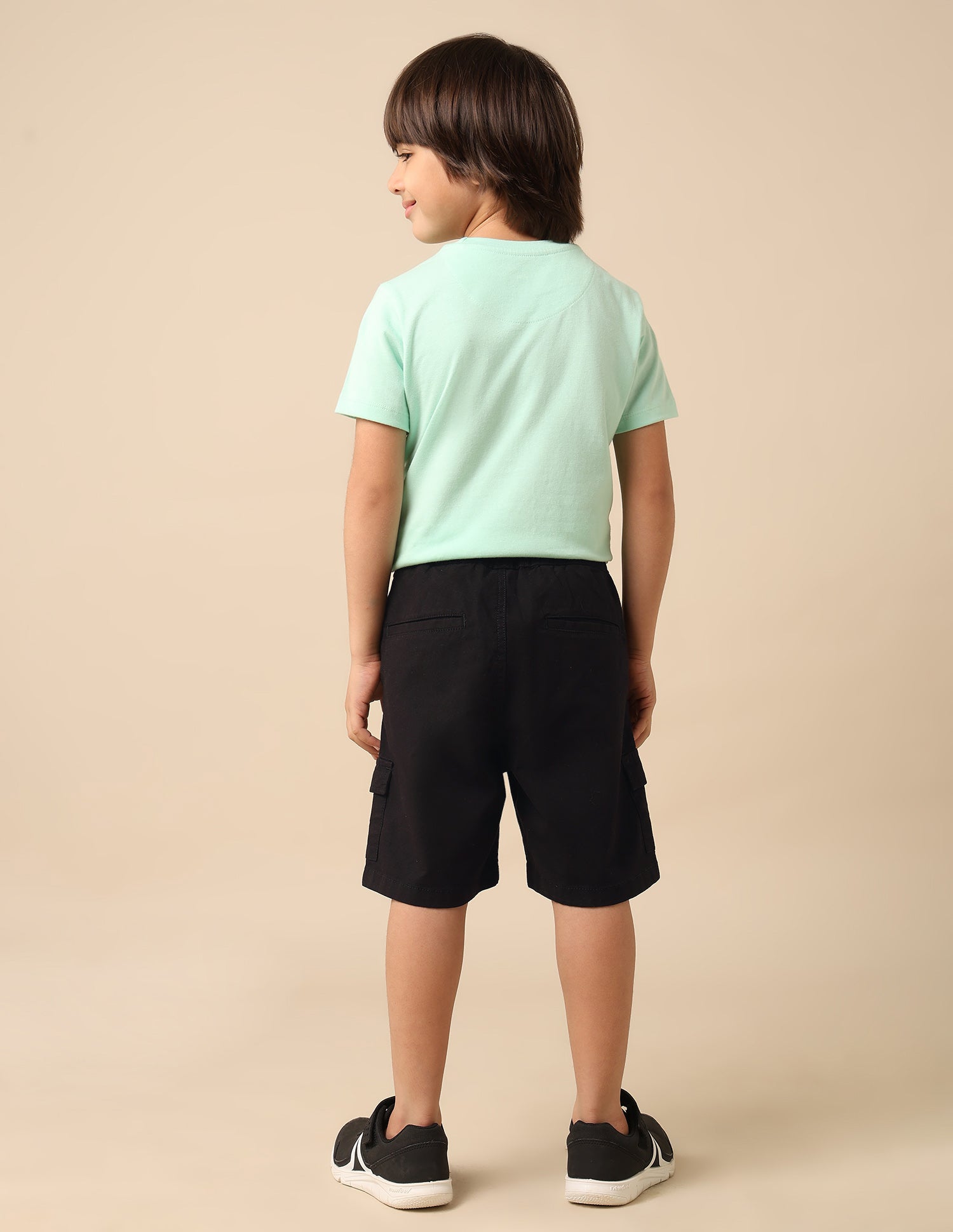 Boys Relaxed Fit Textured Cargo Shorts Black - U.S. POLO ASSN. | Large