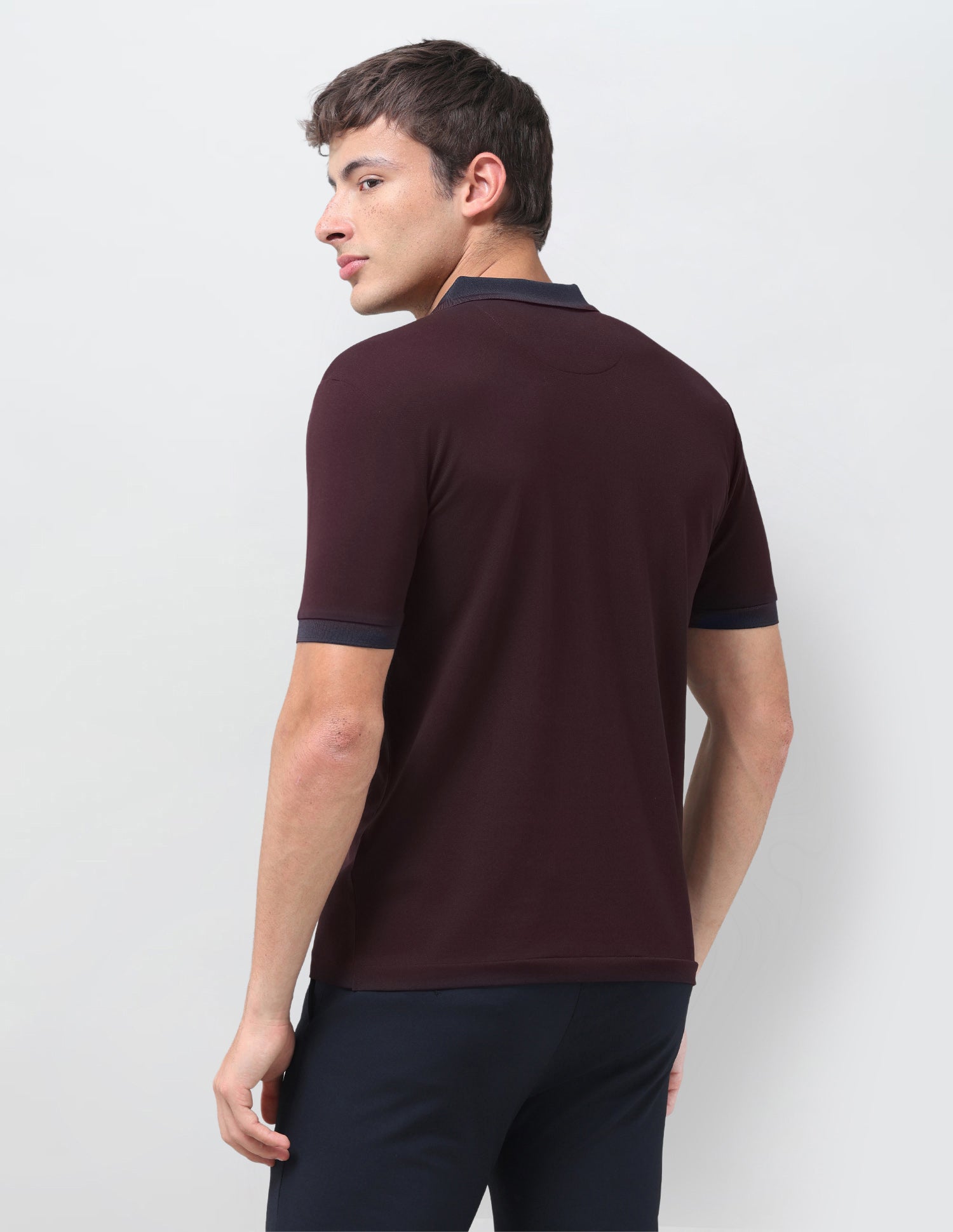 Solid Slim Fit Polo Shirt Dark Red - U.S. Polo Assn. India | Large