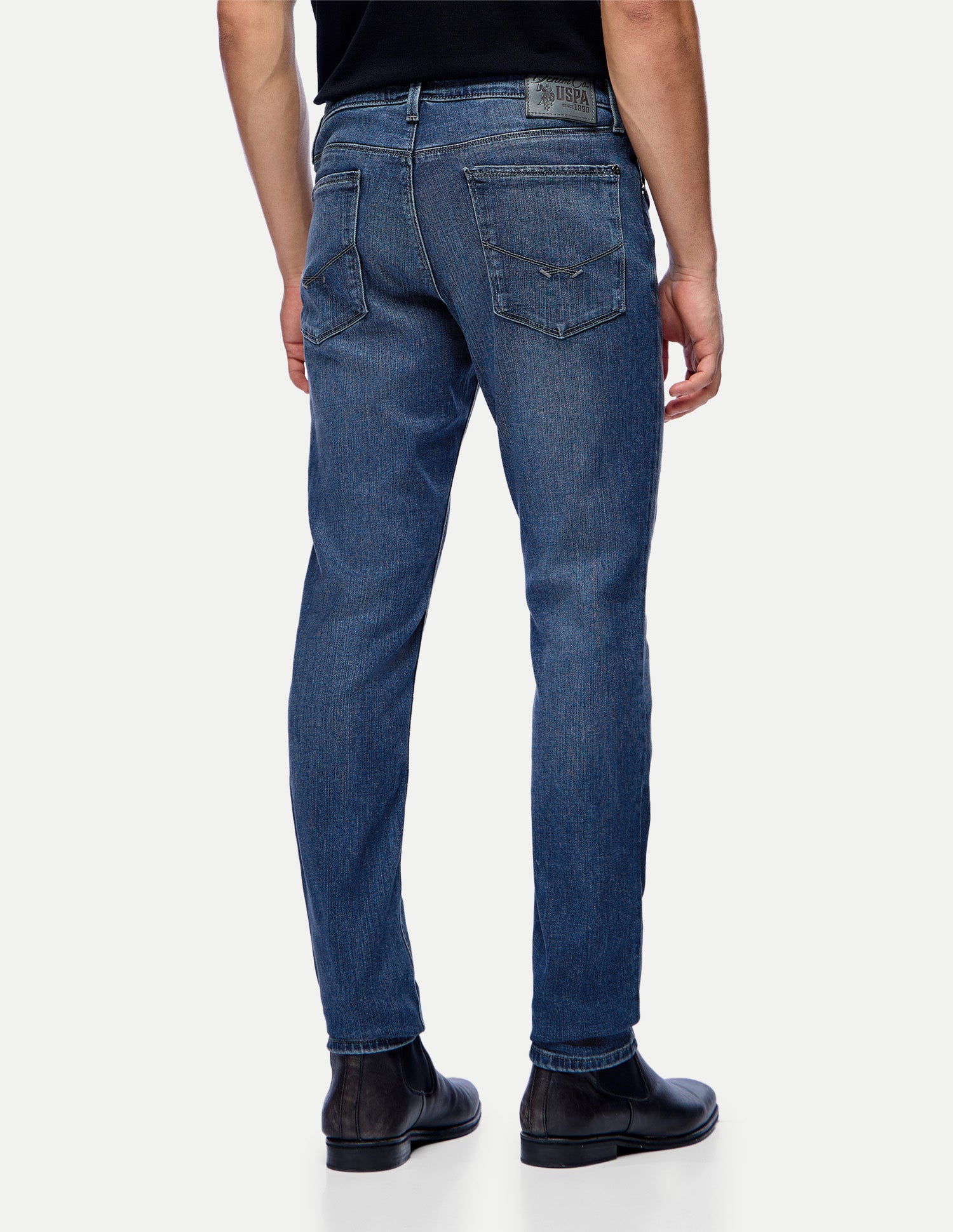 Brandon Slim-Tapered Fit Blue Jeans Mid Blue - U.S. Polo Assn. India | Large