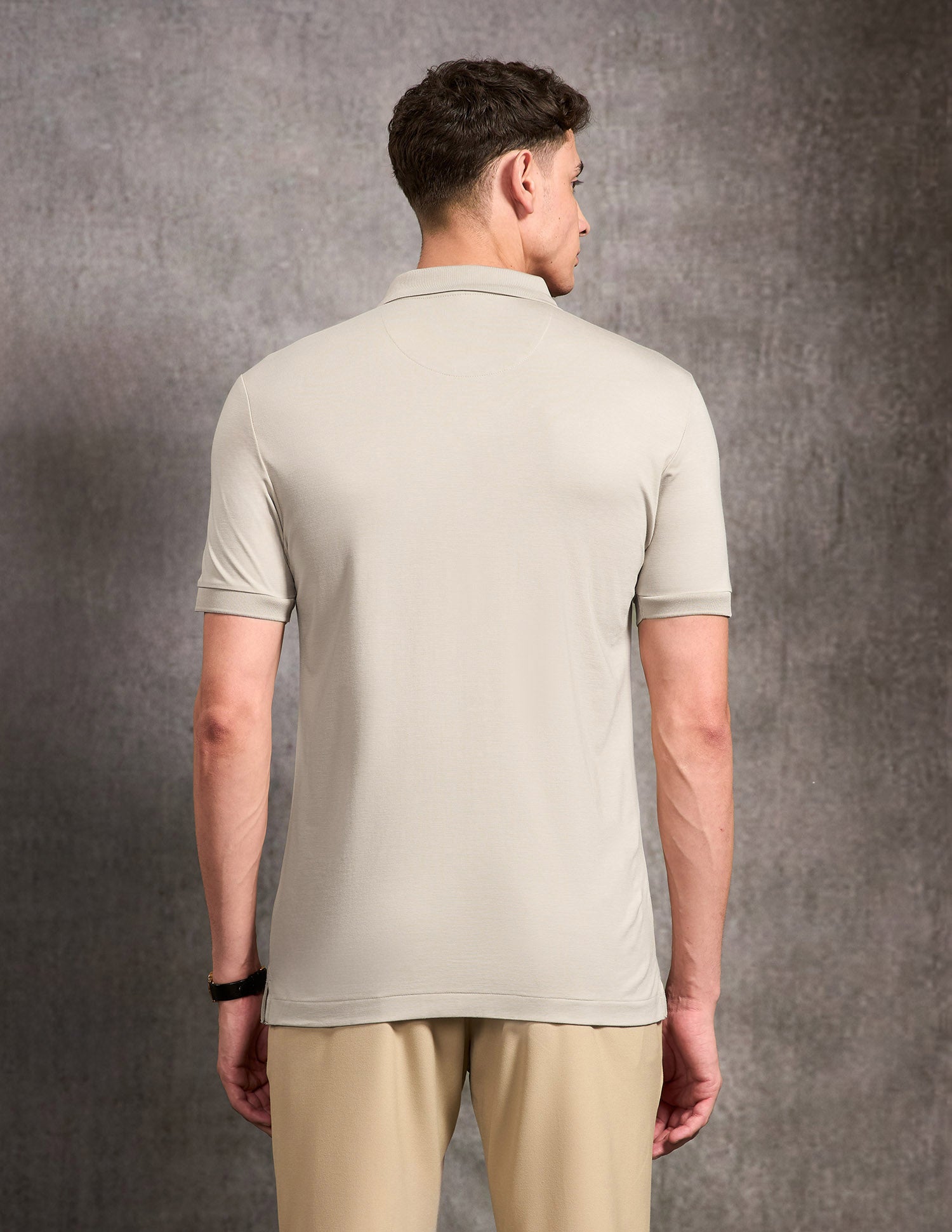 Brand Embossed Black & Gold Polo Shirt Beige - U.S. POLO ASSN. | Large