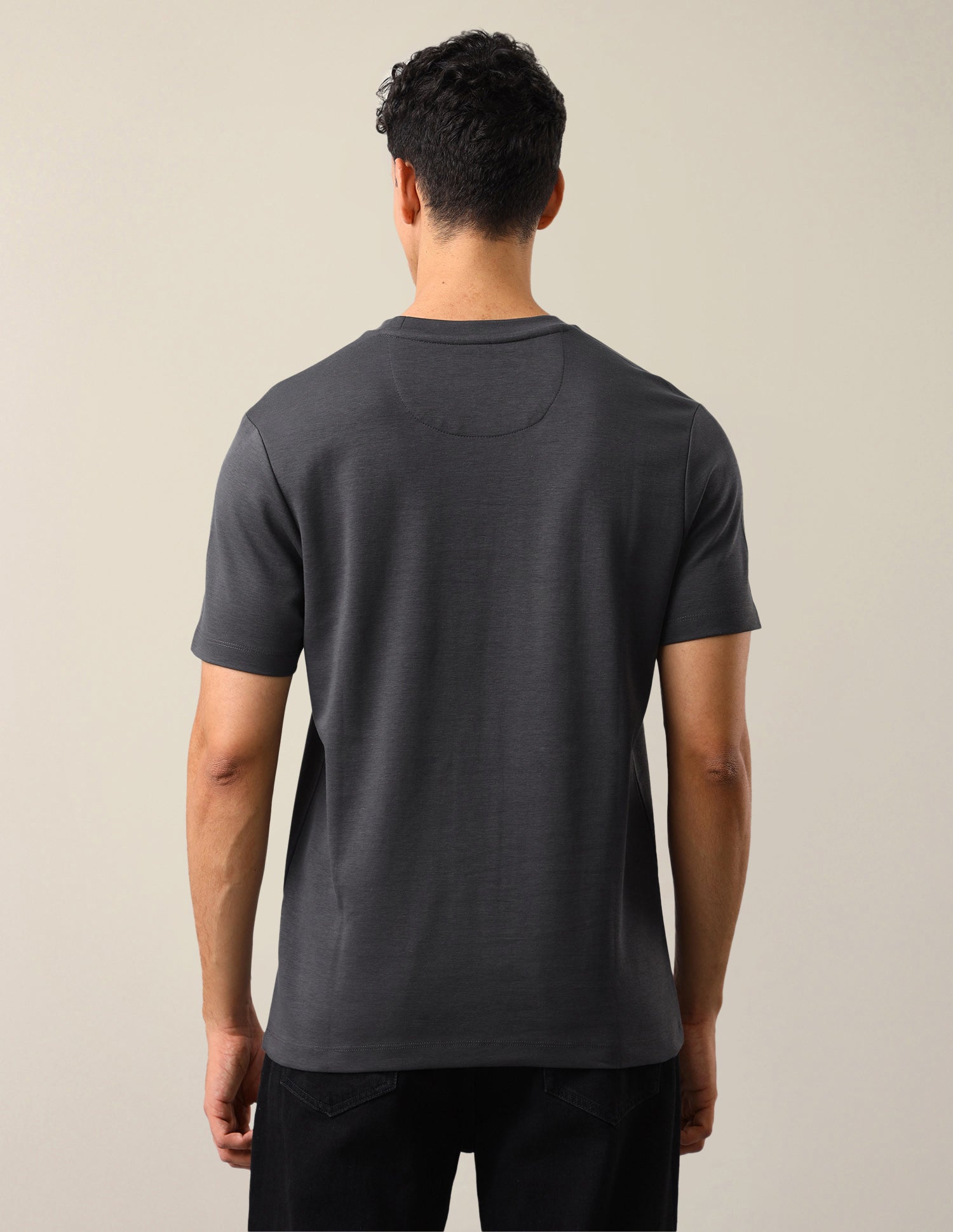 Brand Embossed Slim Fit T-Shirt Dark Grey - U.S. Polo Assn. India | Large