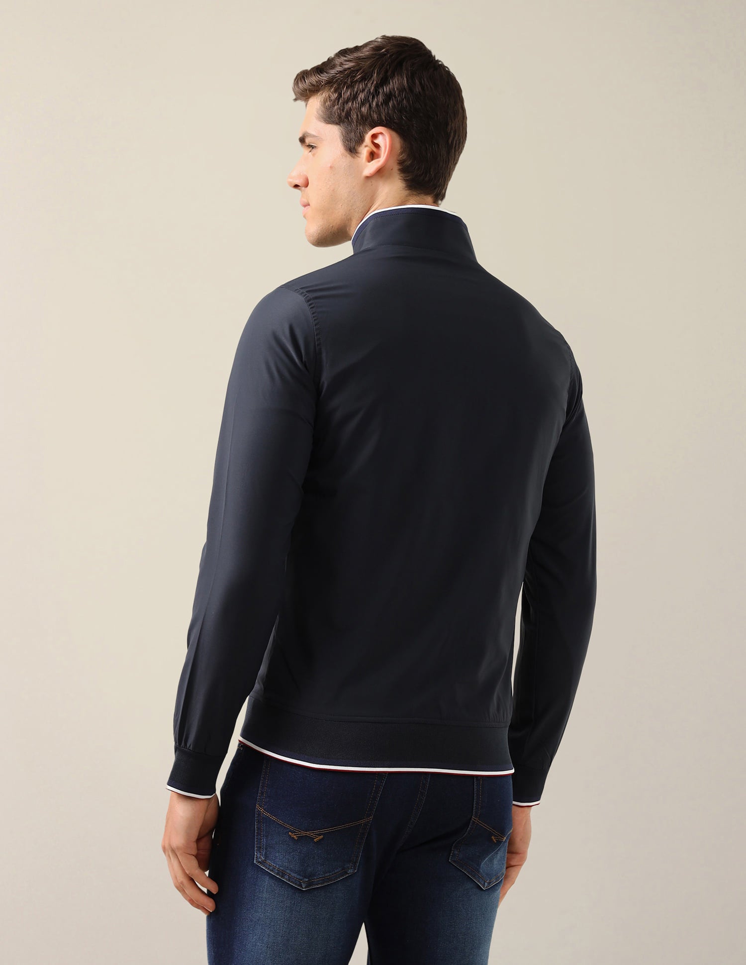 High Neck Long Sleeve Casual Jacket Navy - U.S. Polo Assn. India | Large
