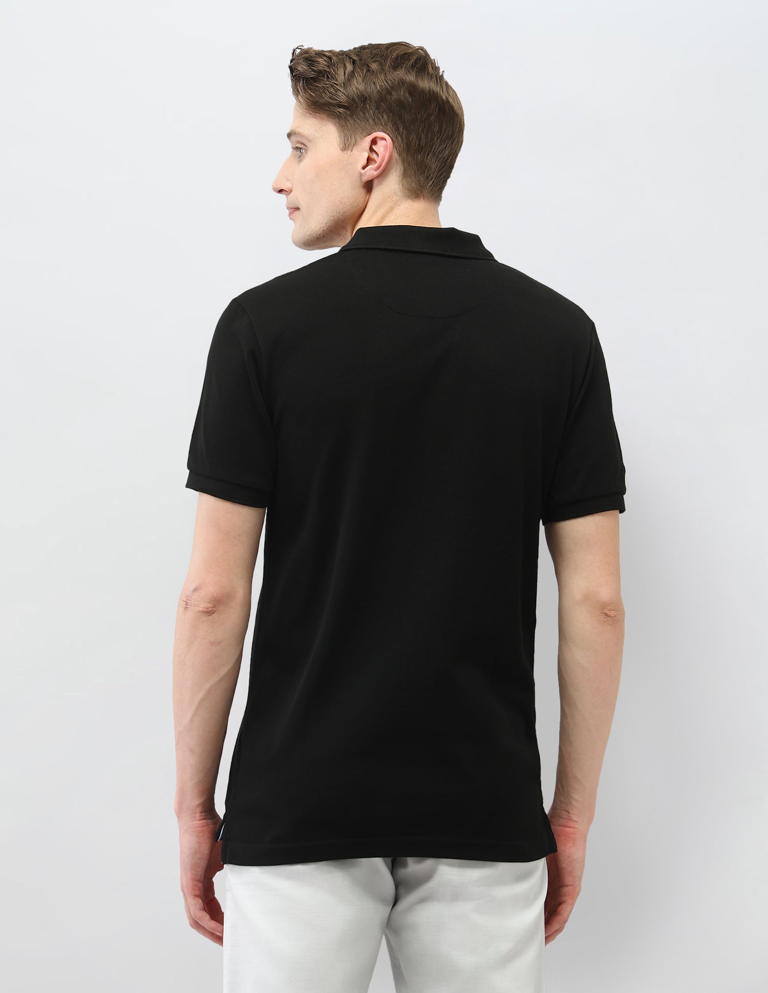 Solid Slim Fit Polo Shirt Black - U.S. Polo Assn. India | Large