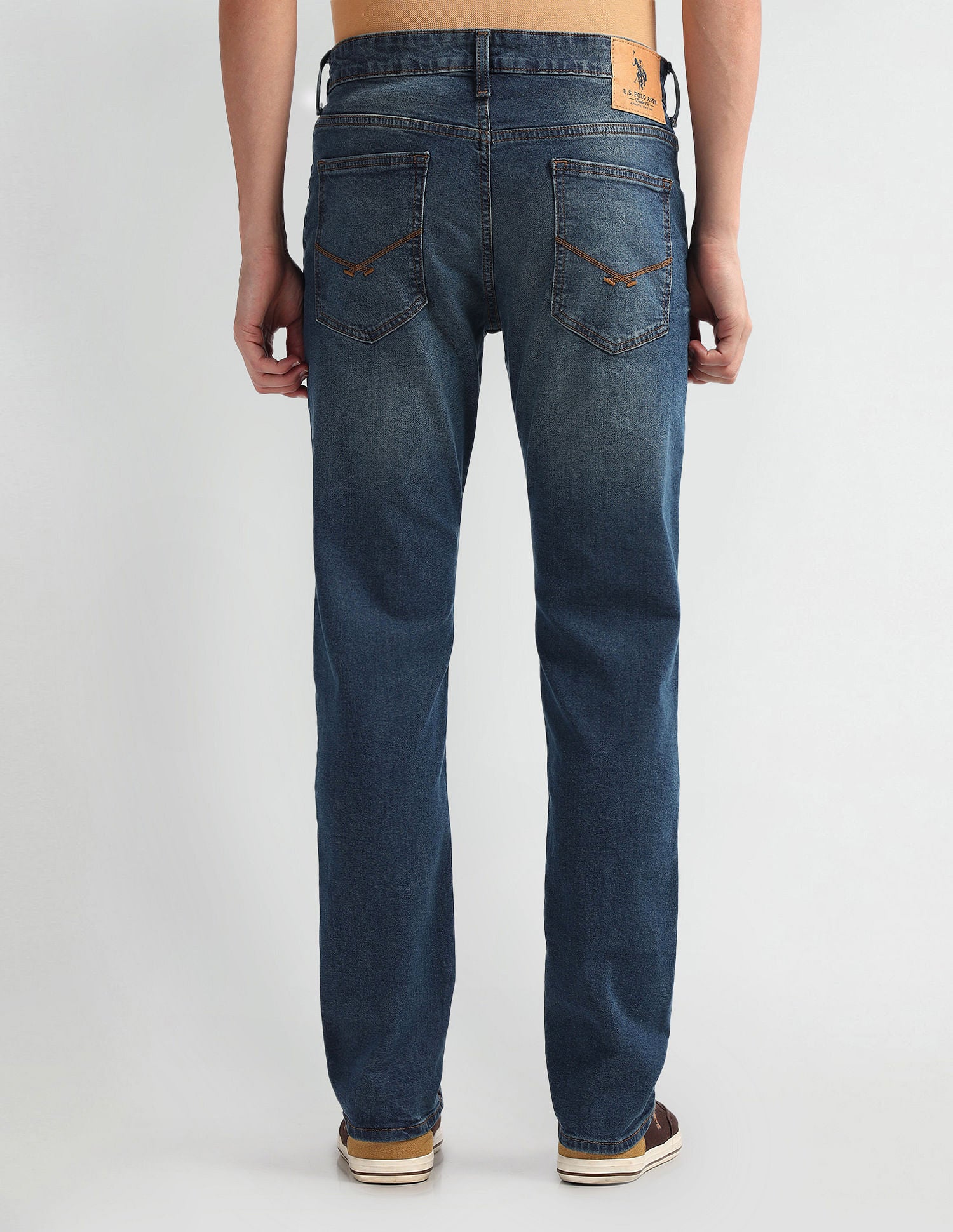 Brandon Slim Tapered Fit Blue Jeans Dark Blue - U.S. Polo Assn. India | Large