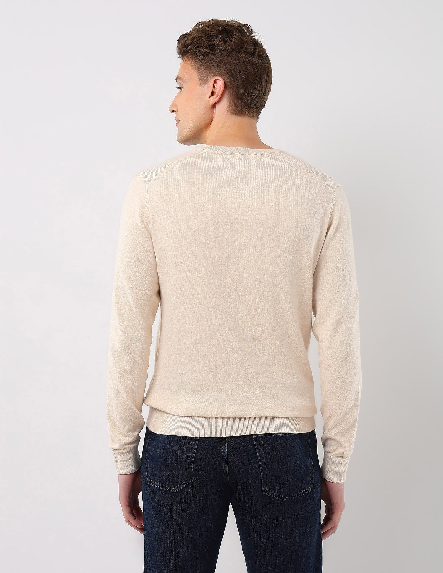 Heathered Regular Fit Sweater Beige - U.S. POLO ASSN. | Large