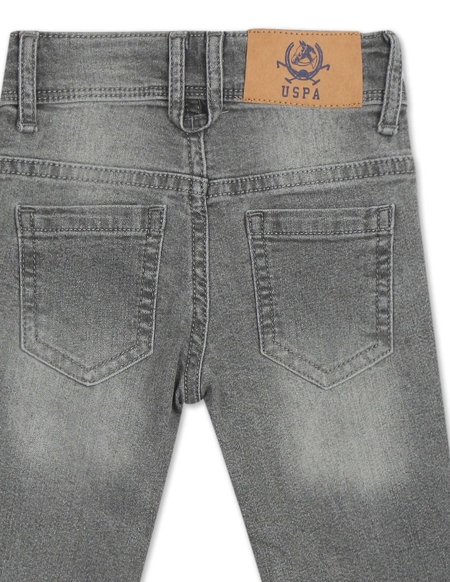 Boys Grey Slim Fit Mid Rise Jeans Grey - U.S. POLO ASSN. | Large