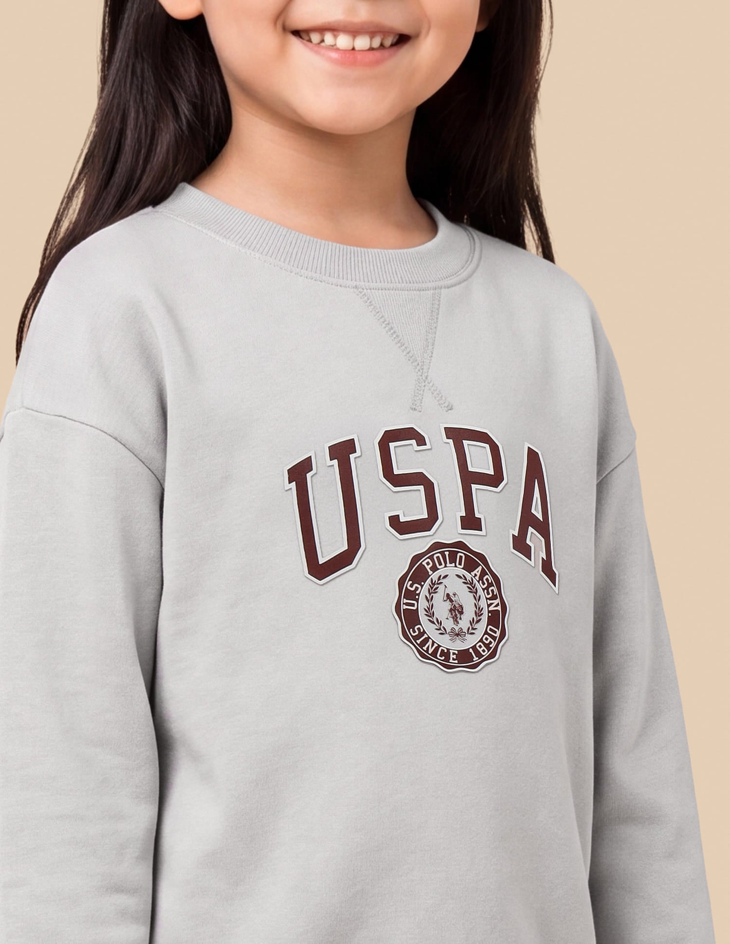 Brand Printed Relaxed Fit Sweatshirt Grey - U.S. Polo Assn. India | Large