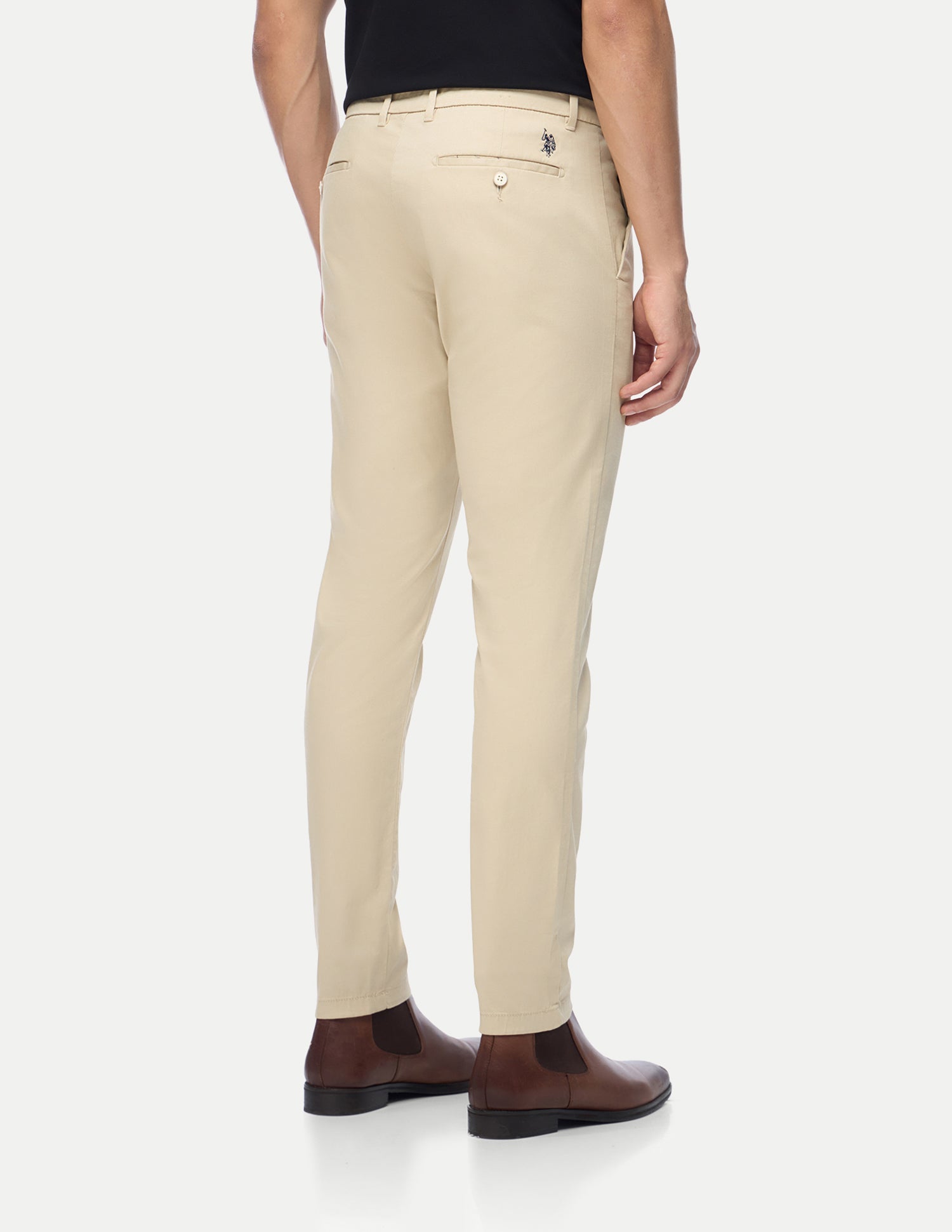 Austin Trim Regular Fit Twill Trousers Beige - U.S. Polo Assn. India | Large