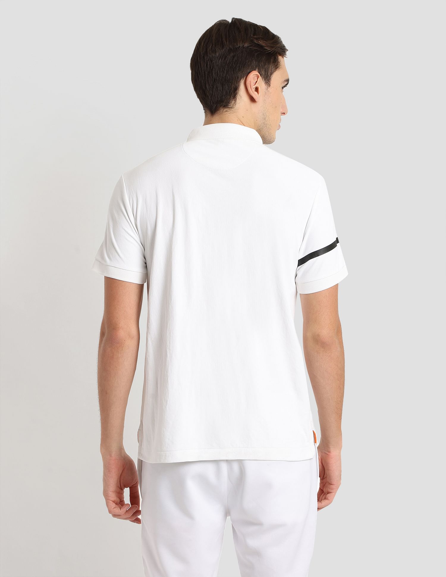 Polyester Zipper Sport Polo Shirt White - U.S. POLO ASSN. | Large